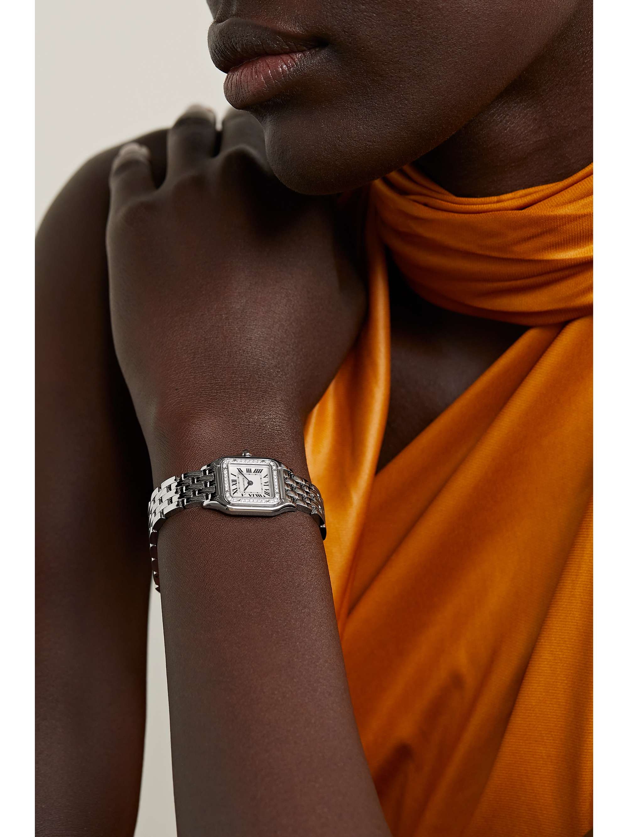 CARTIER Panthère de Cartier 22mm small 18-karat pink gold diamond watch