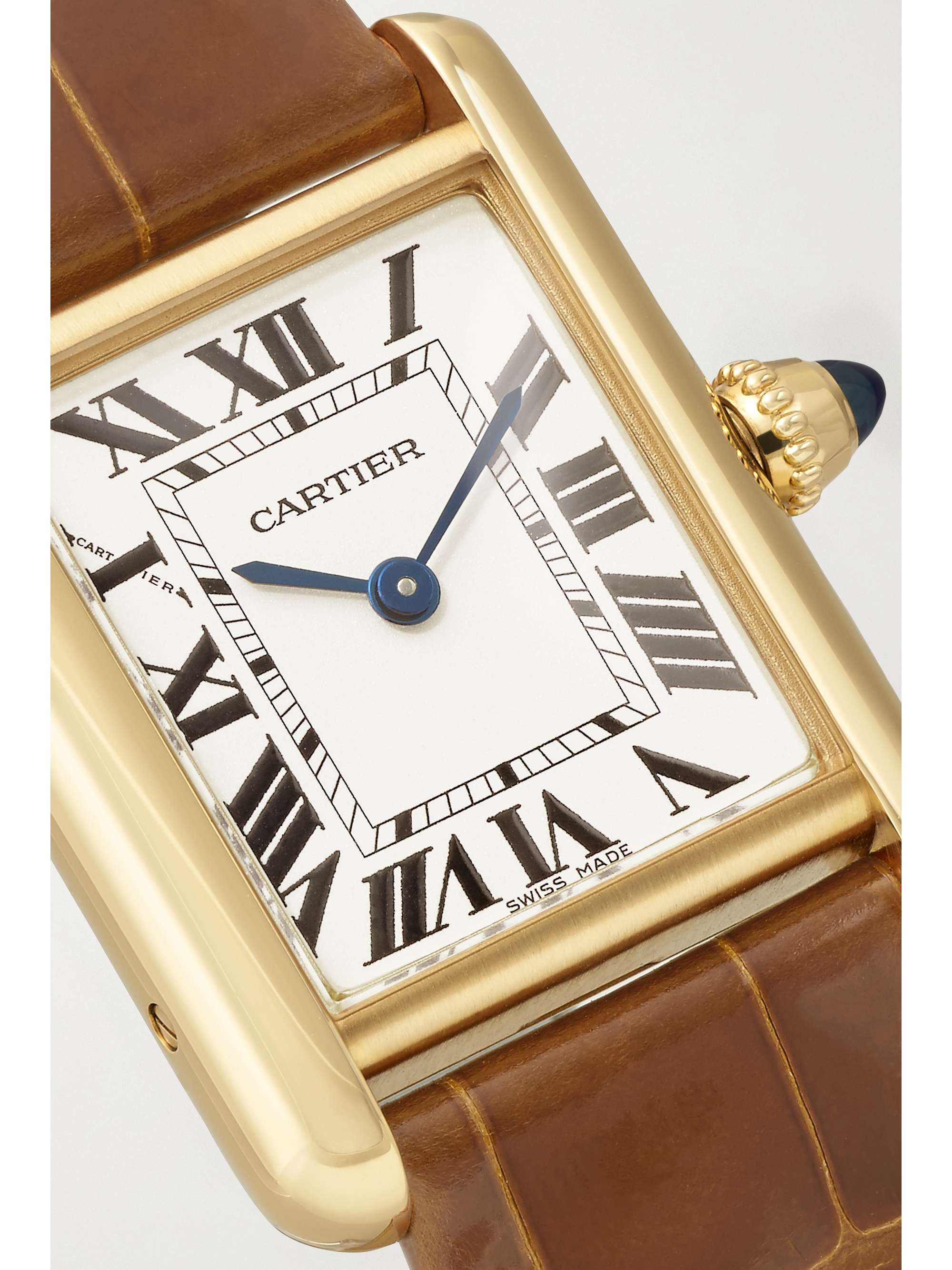 CARTIER Tank Louis Cartier 22mm small 18-karat gold and alligator watch