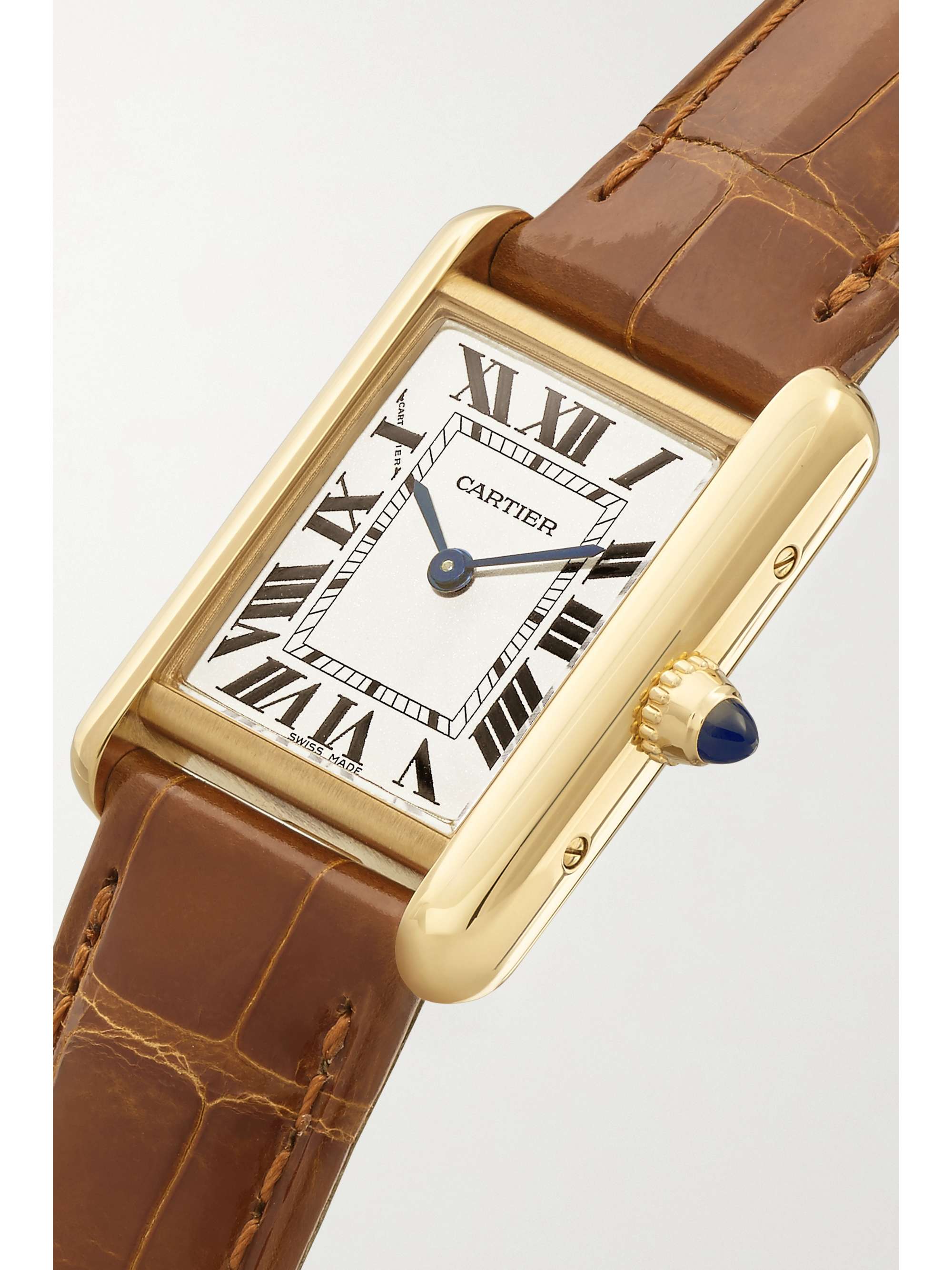 CARTIER Tank Louis Cartier 22mm small 18-karat gold and alligator watch