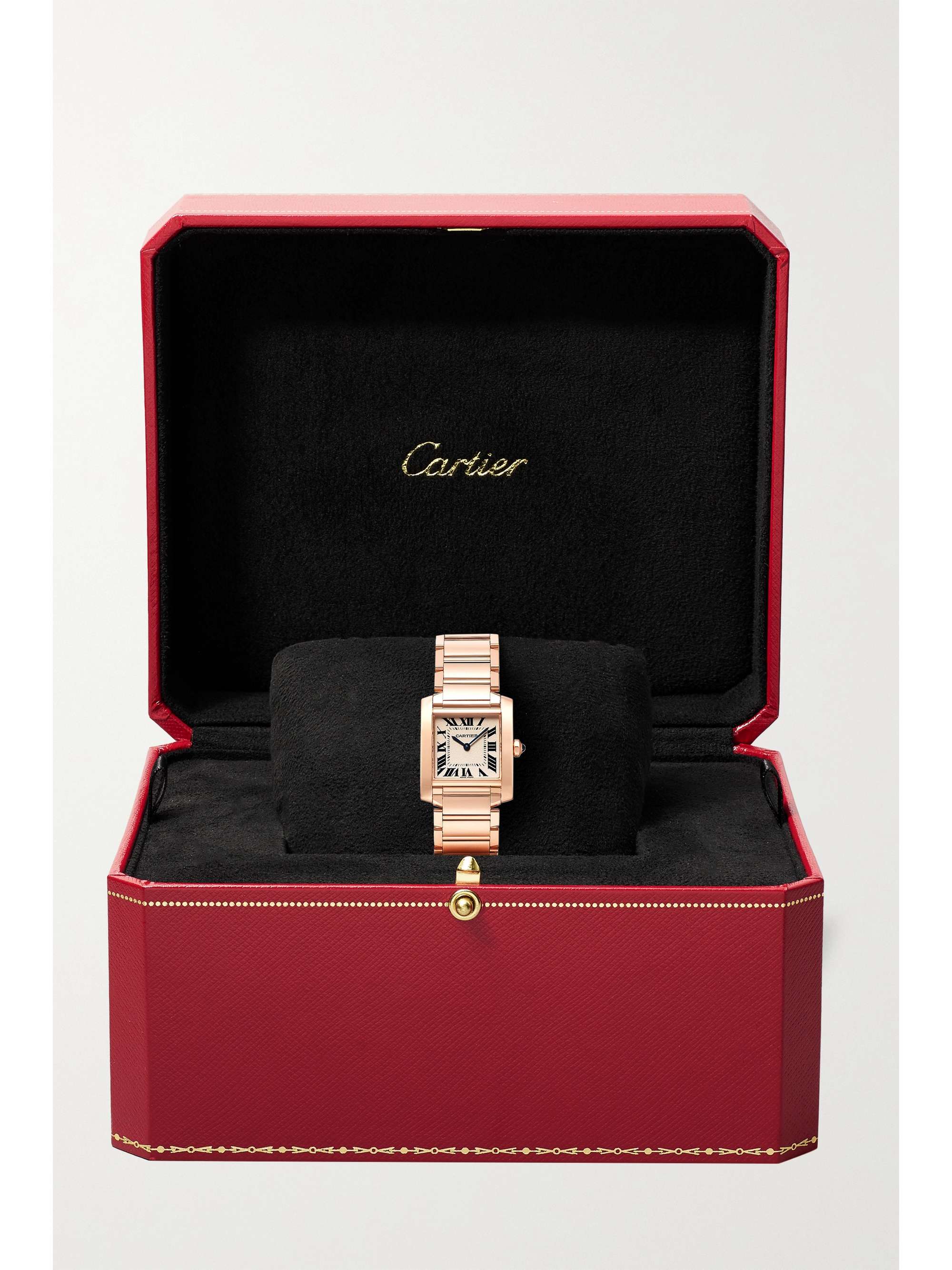 CARTIER Montre en or rose 18 carats (750/1000) Tank Française Medium, 30 mm