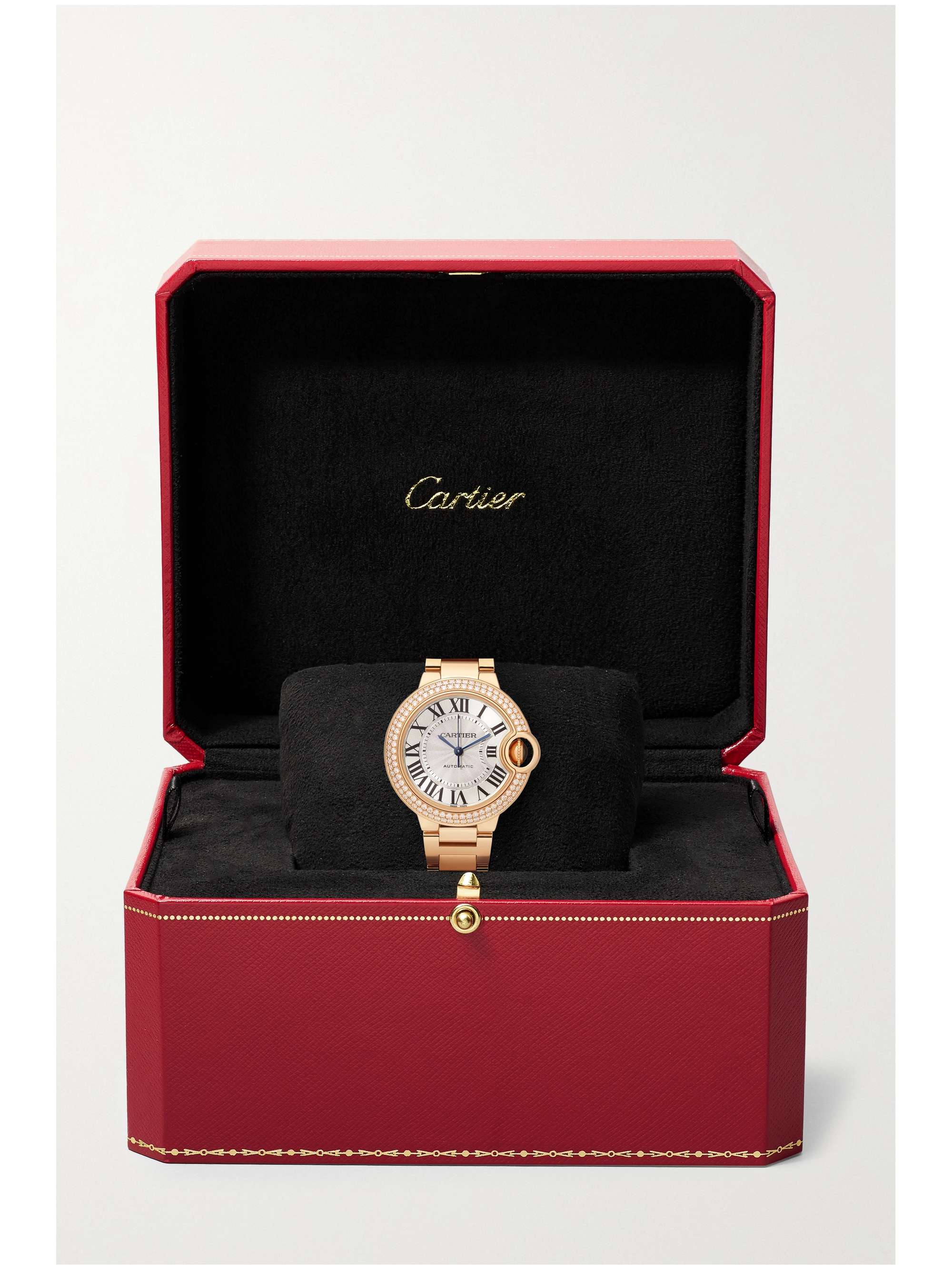 CARTIER Ballon Bleu de Cartier 33mm 18-karat pink gold and diamond watch