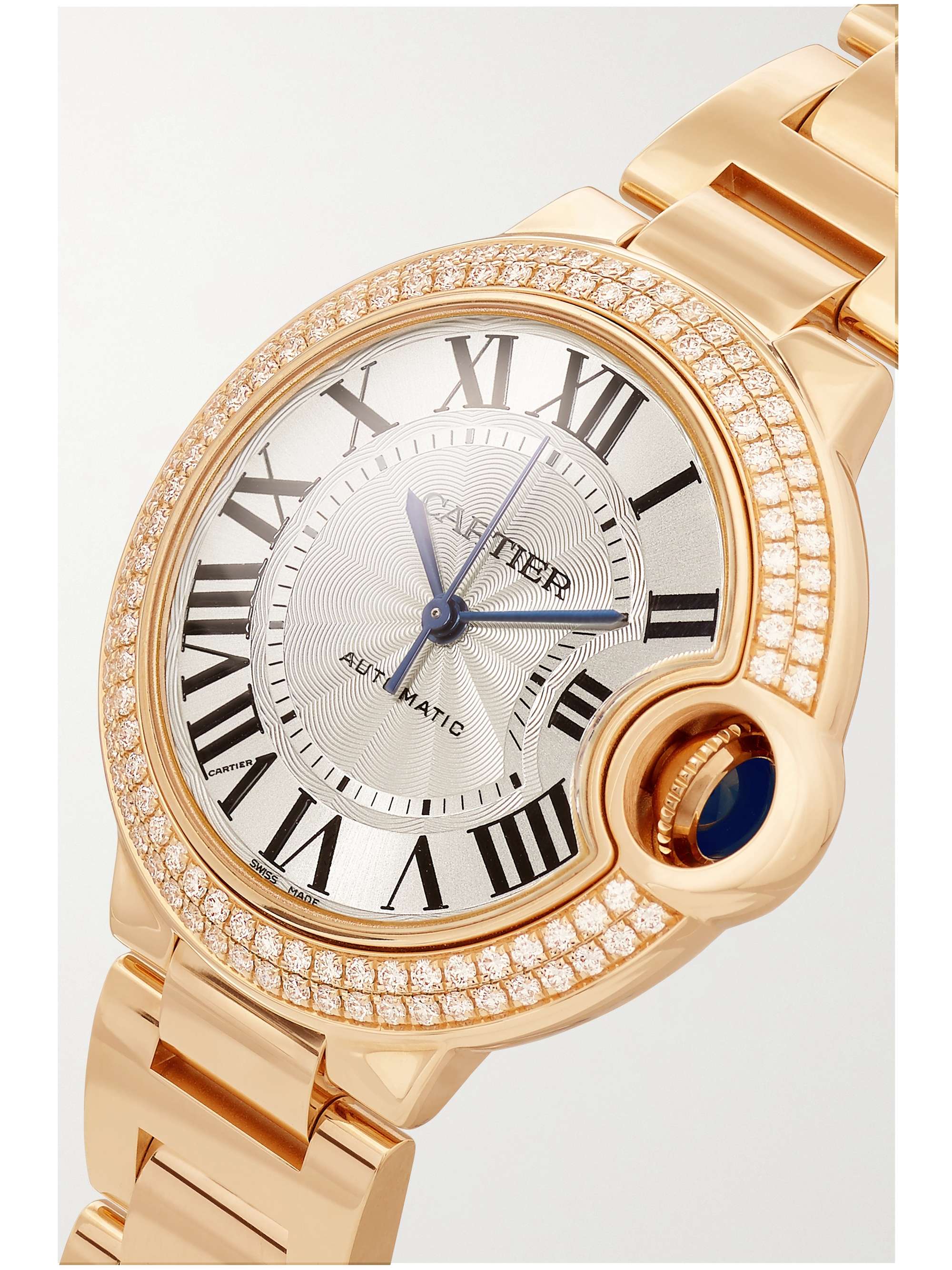CARTIER Ballon Bleu de Cartier 33mm 18-karat pink gold and diamond watch