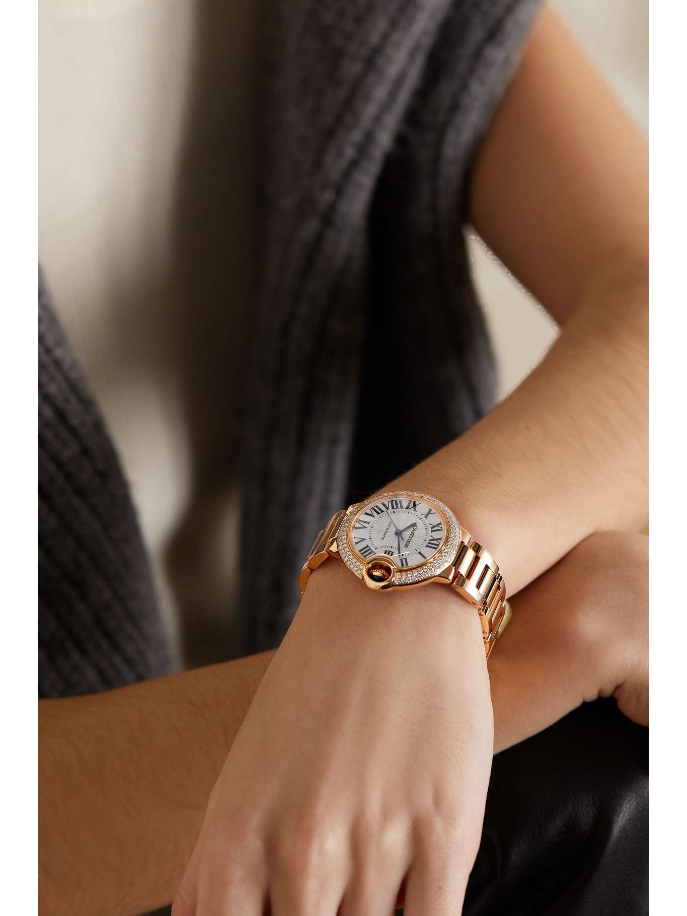 CARTIER Ballon Bleu de Cartier 33mm 18-karat pink gold and diamond ...