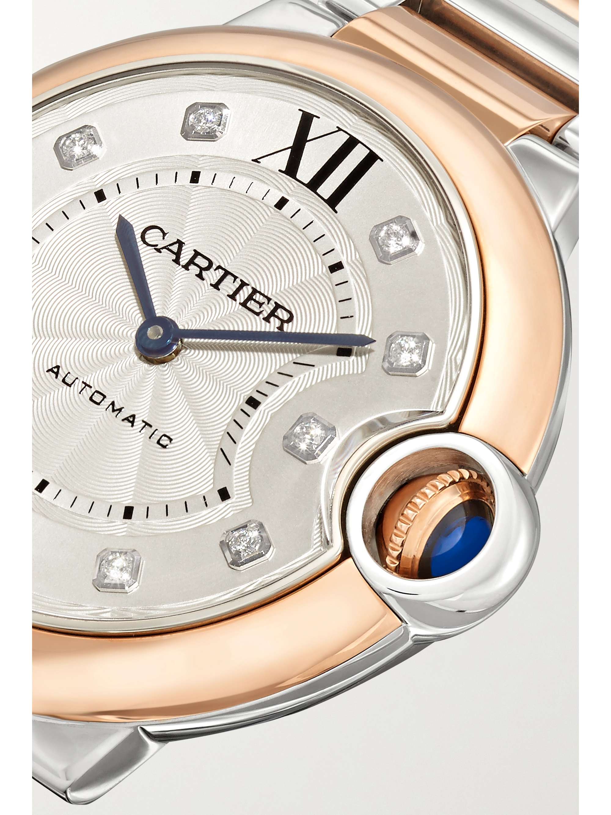 CARTIER Ballon Bleu de Cartier Automatic 36mm 18-karat rose gold, stainless steel and diamond watch