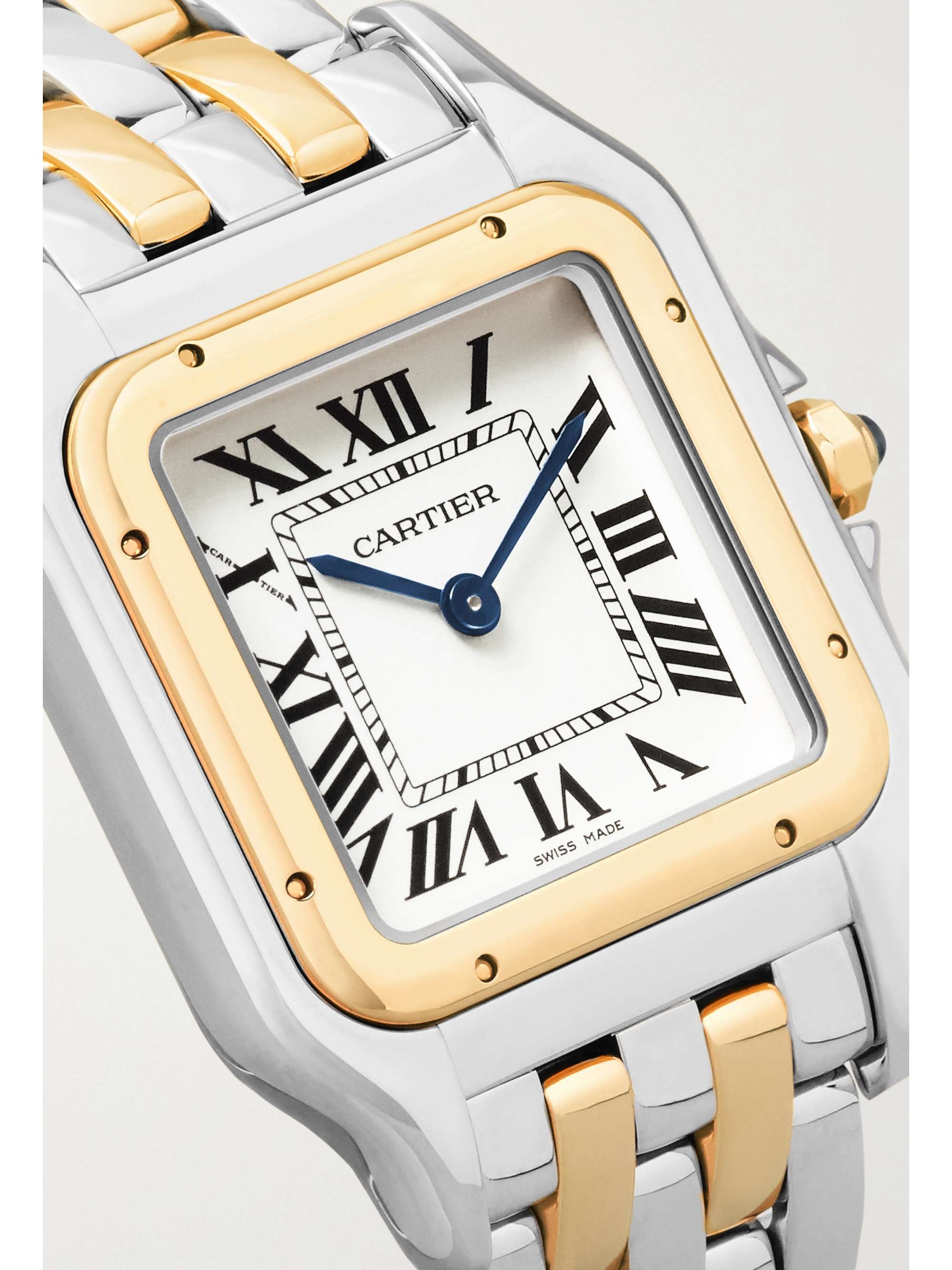 CARTIER Panthère de Cartier 27mm medium 18-karat gold and stainless steel watch