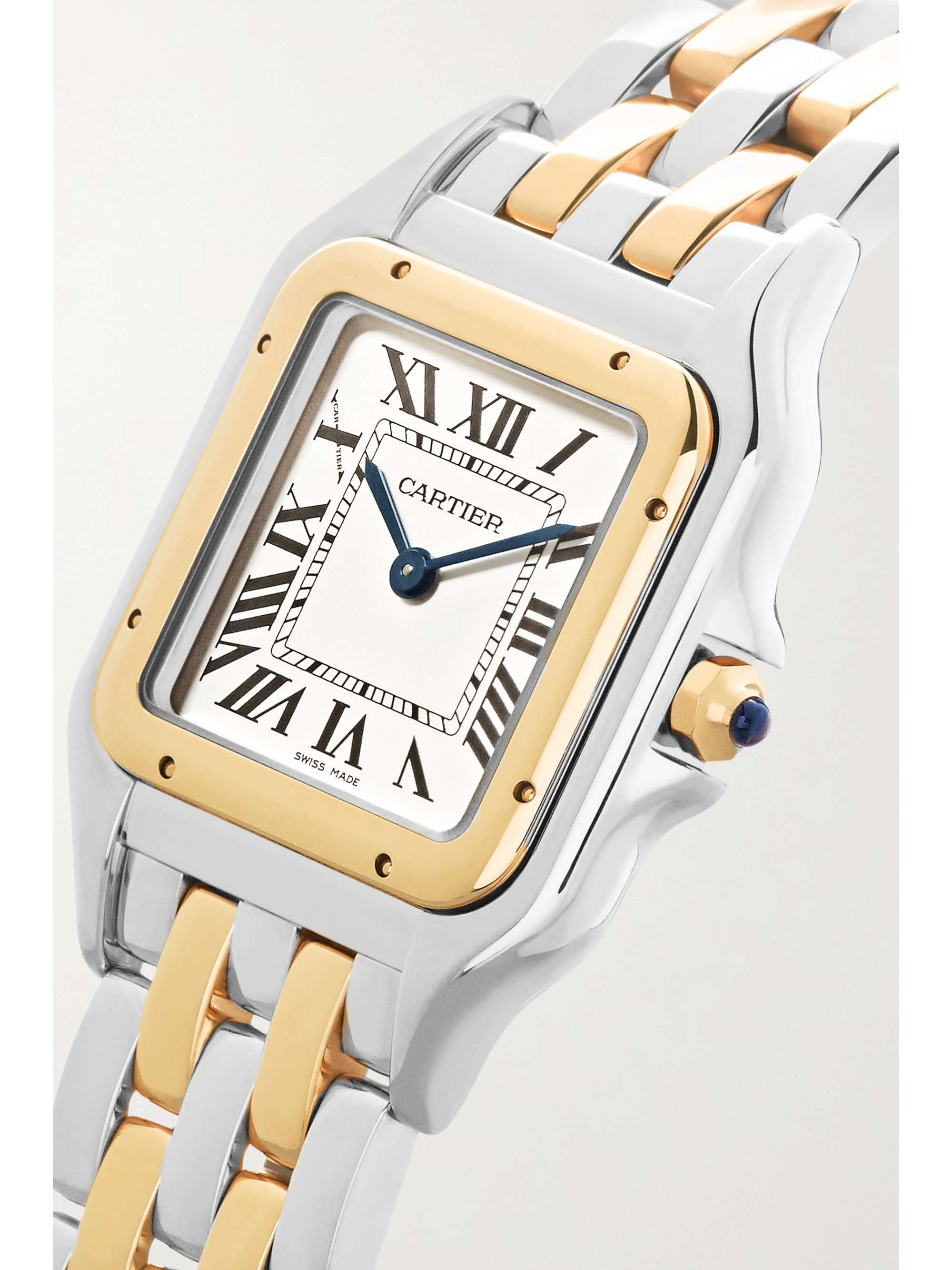 CARTIER Panthère de Cartier 27mm medium 18-karat gold and stainless steel watch