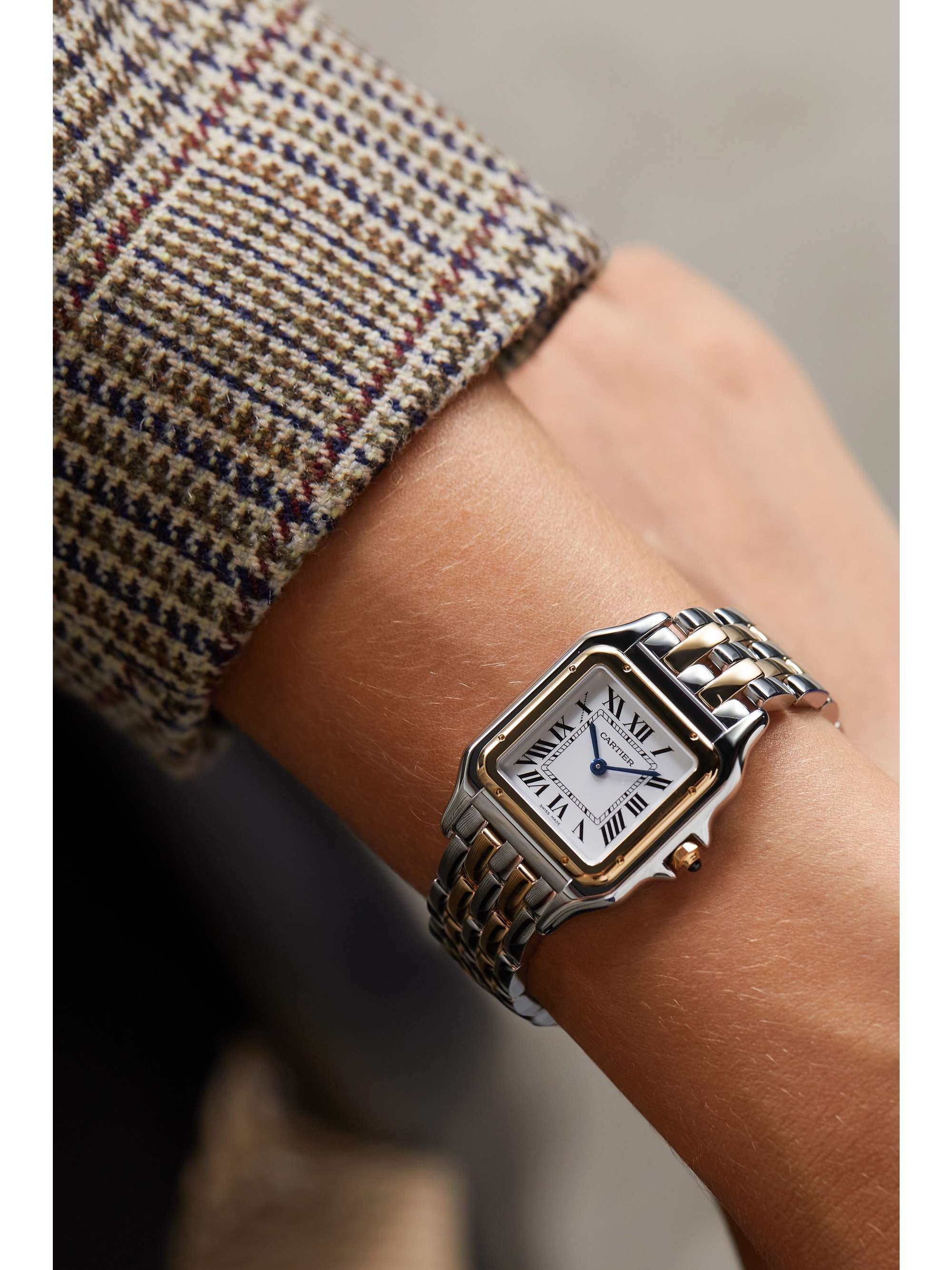 CARTIER Panthère de Cartier 27mm medium 18-karat gold and stainless steel watch