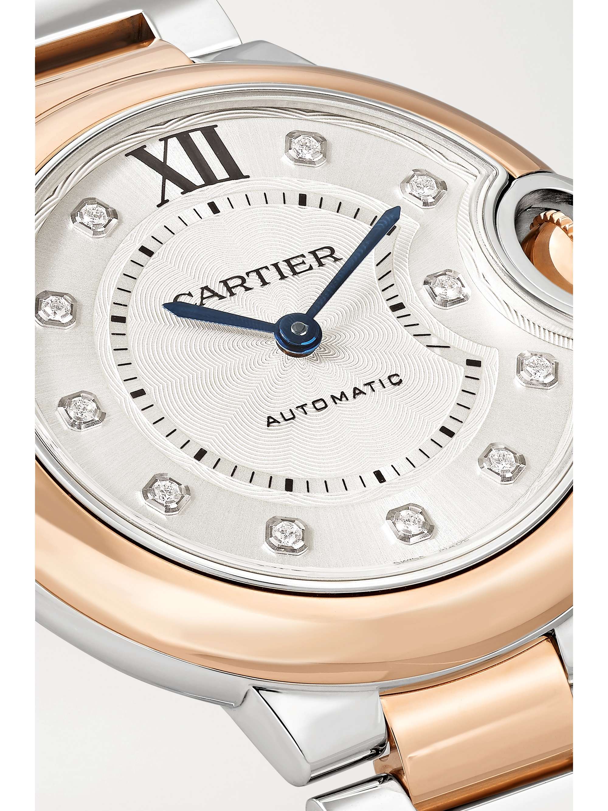 CARTIER Ballon Bleu de Cartier Automatic 33mm 18-karat rose gold, stainless steel and diamond watch