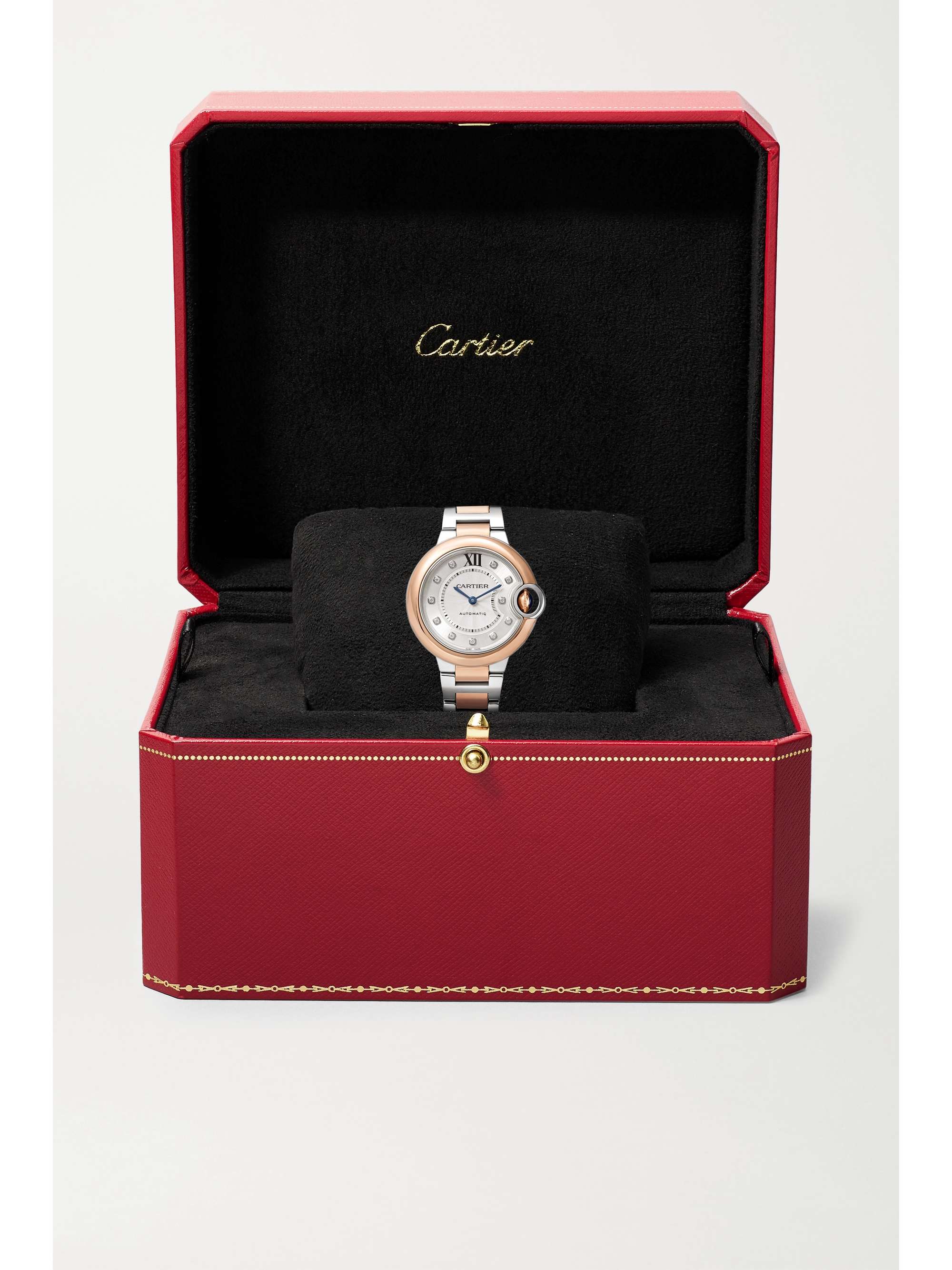 CARTIER Ballon Bleu de Cartier Automatic 33mm 18-karat rose gold, stainless steel and diamond watch