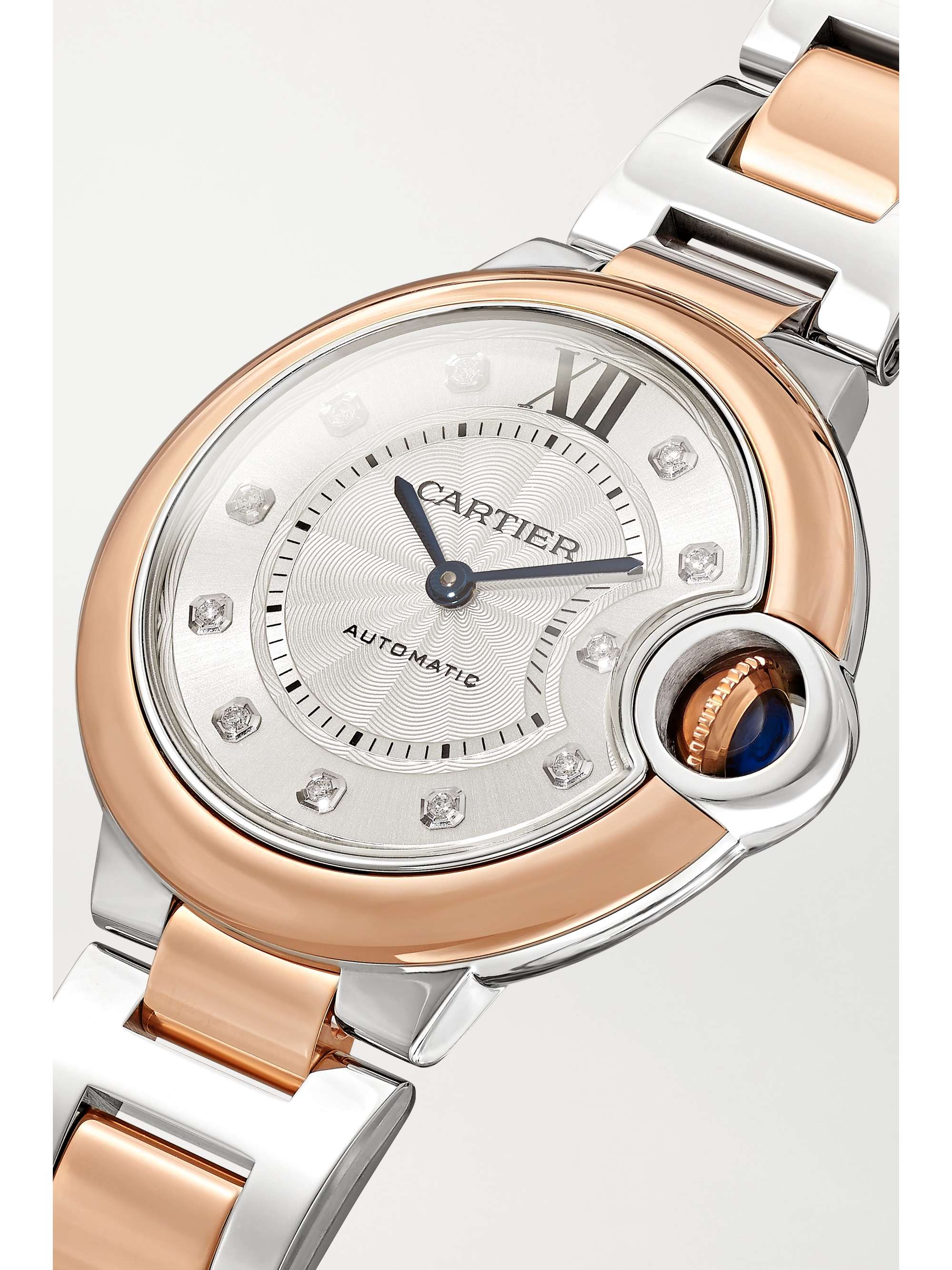 CARTIER Ballon Bleu de Cartier Automatic 33mm 18-karat rose gold, stainless steel and diamond watch