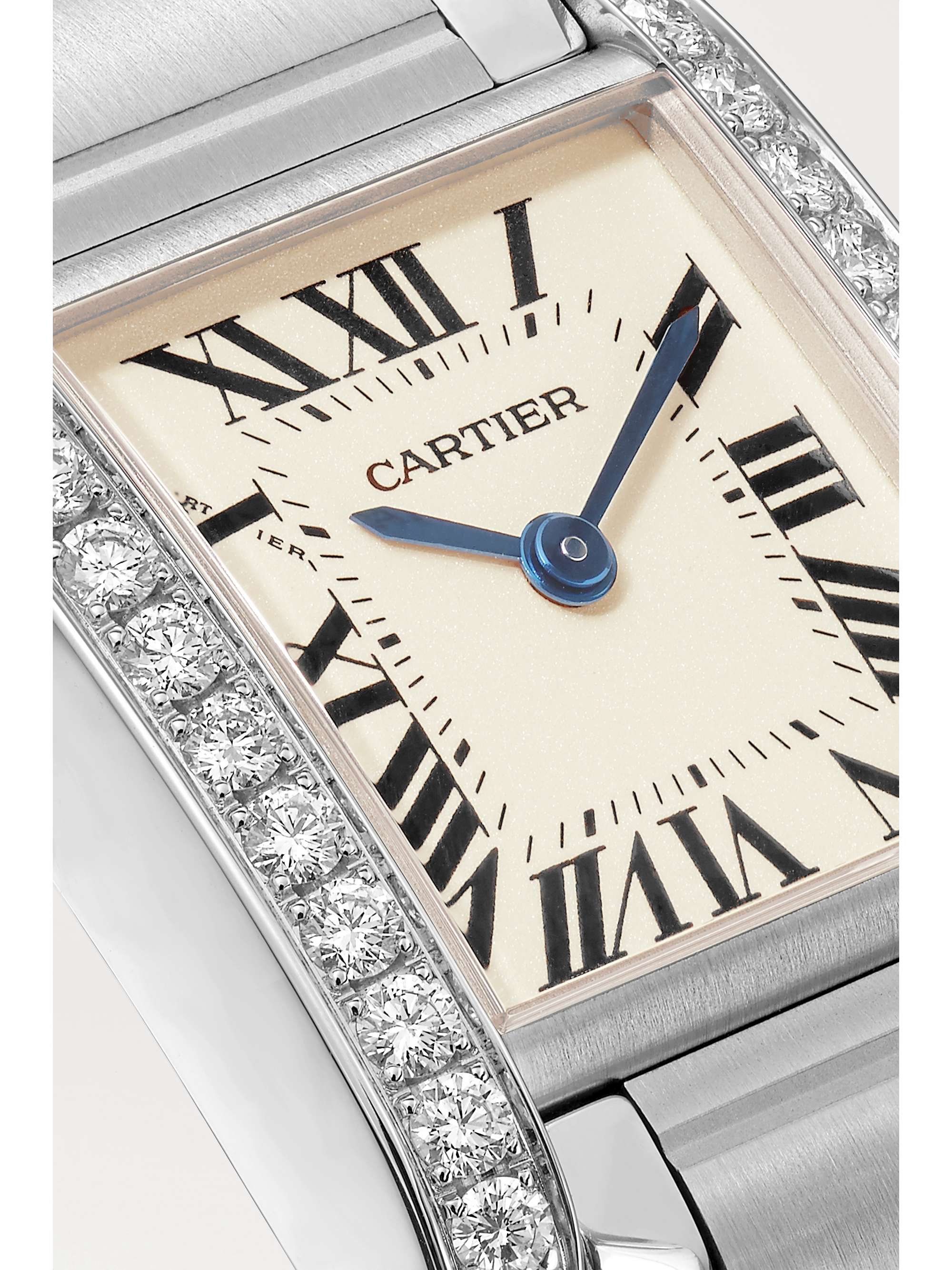 CARTIER Tank Française 25.2mm small stainless steel and diamond watch