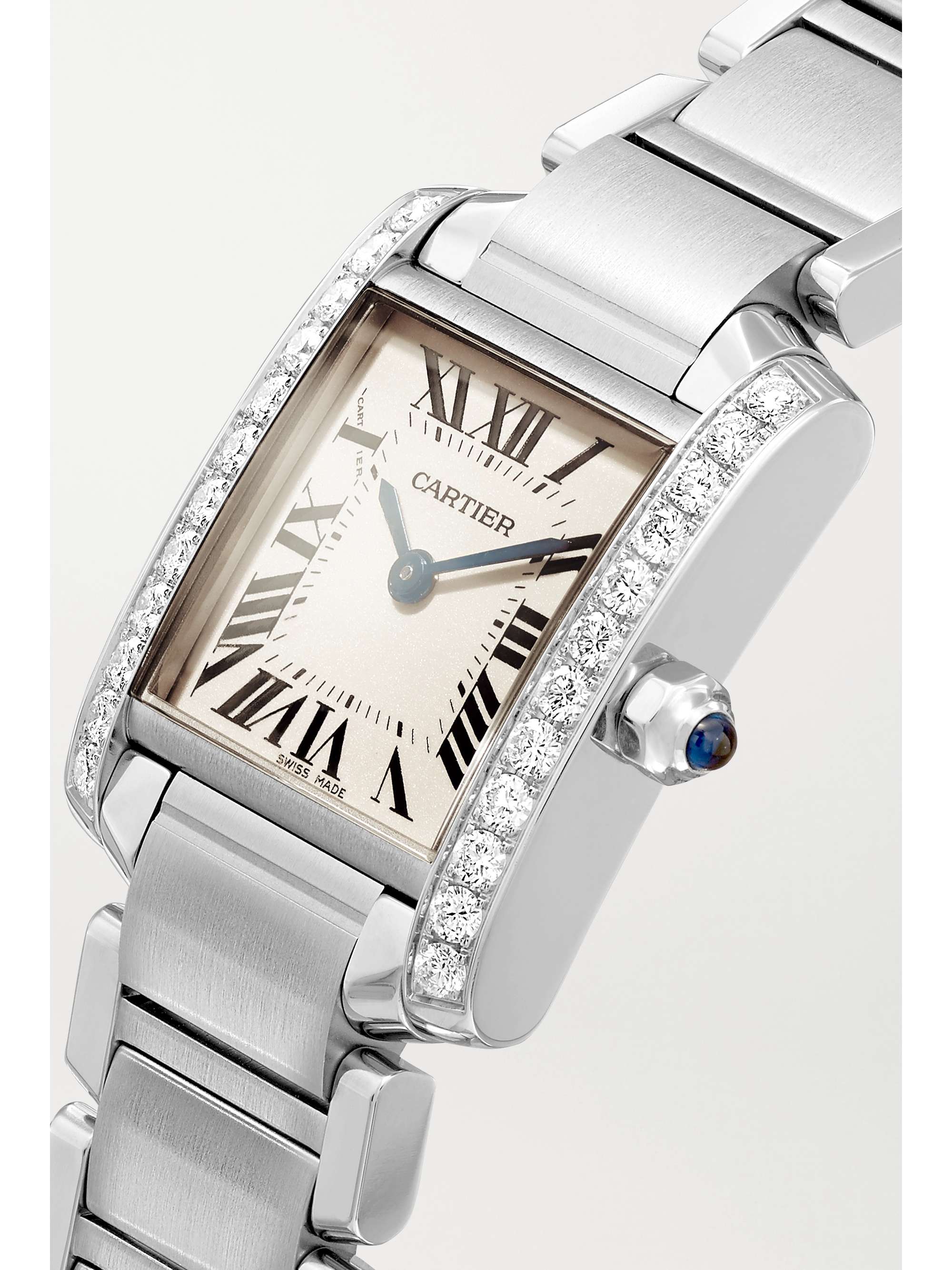 CARTIER Tank Française 25.2mm small stainless steel and diamond watch