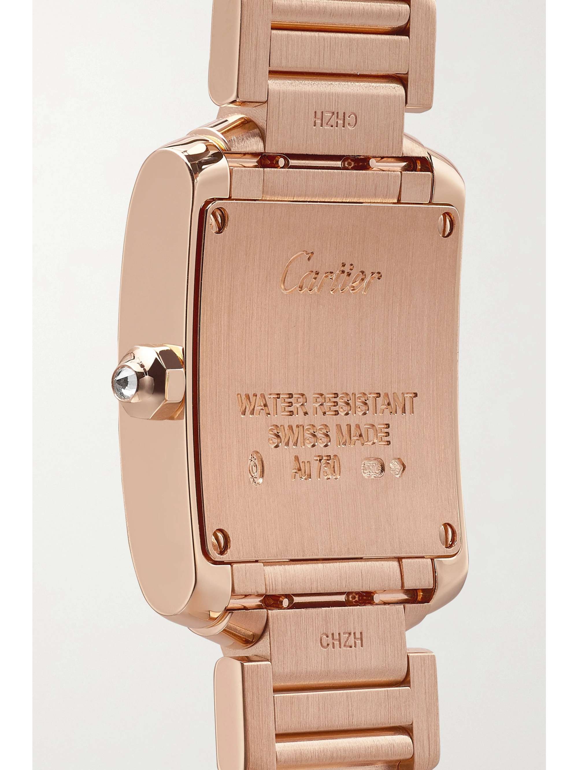 CARTIER Tank Française 25mm small 18-karat rose gold diamond watch