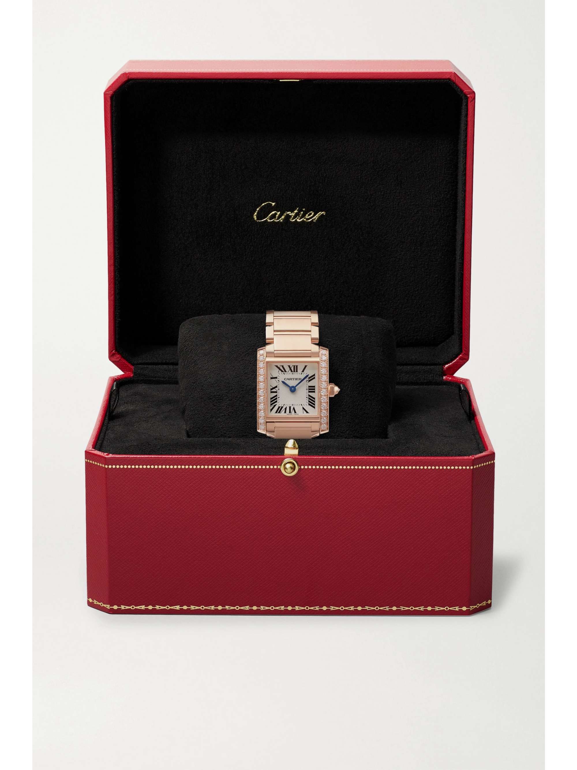 CARTIER Tank Française 25mm small 18-karat rose gold diamond watch