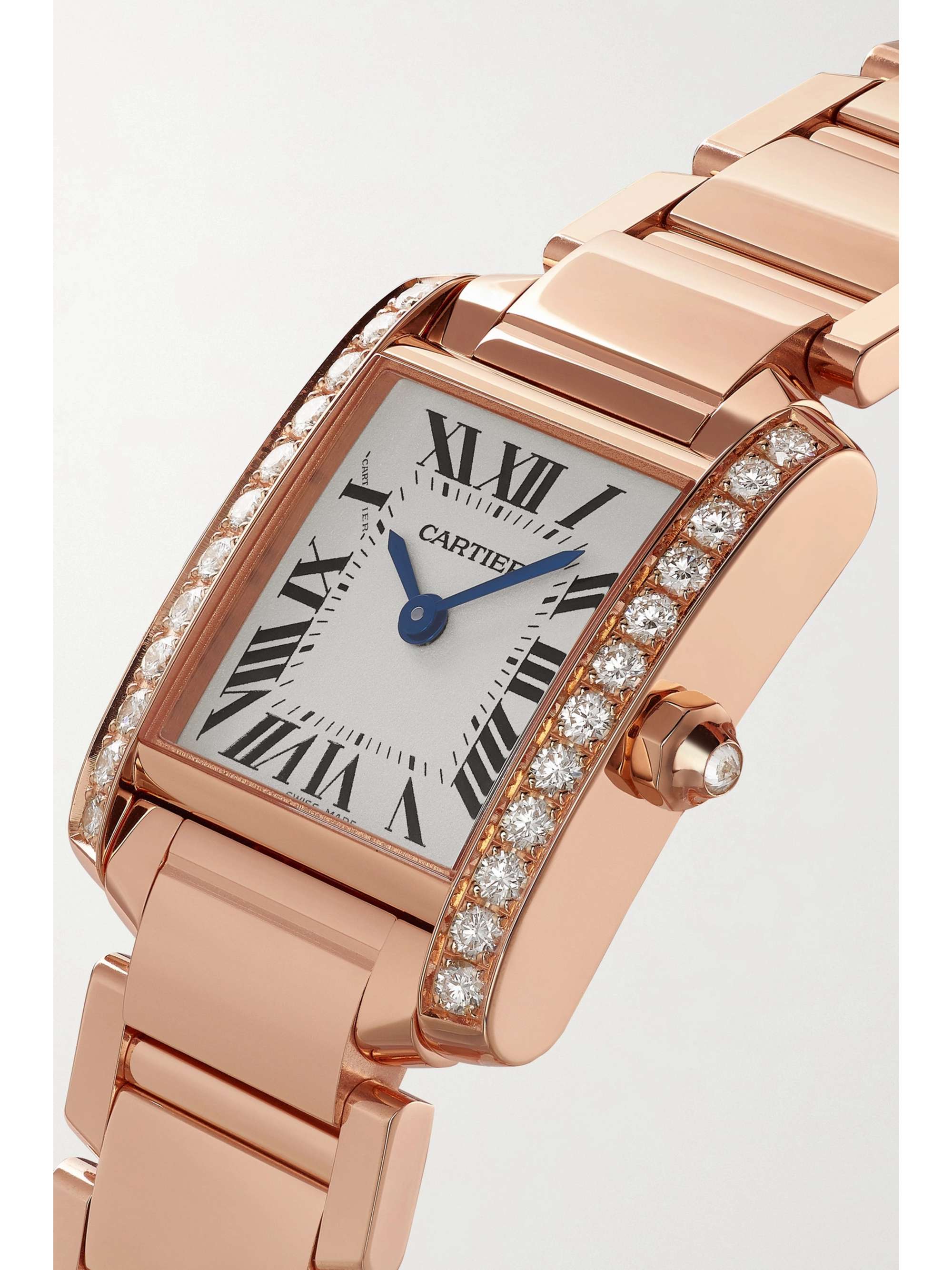 CARTIER Tank Française 25mm small 18-karat rose gold diamond watch