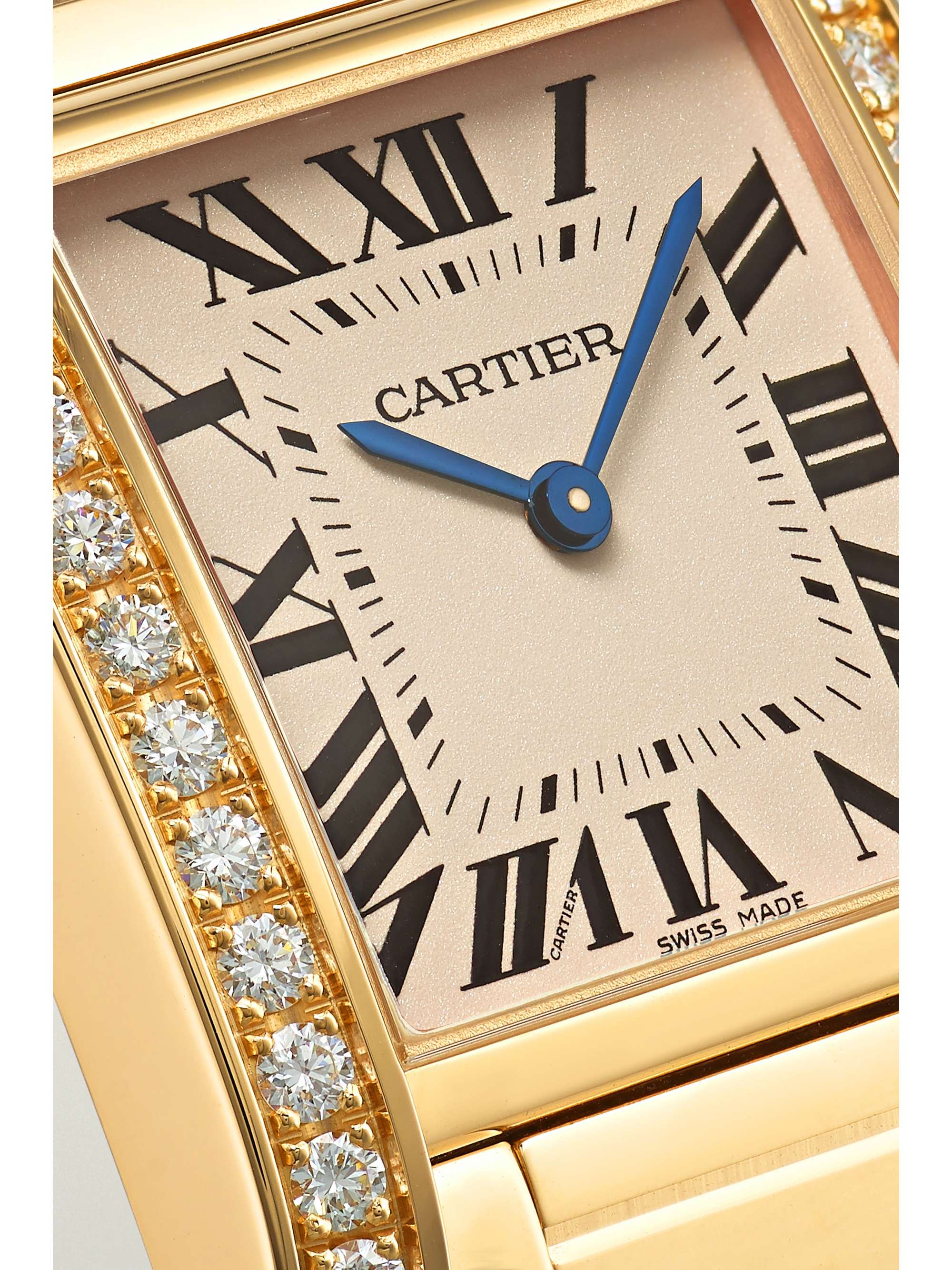 CARTIER Tank Française 25mm medium 18-karat gold and diamond watch
