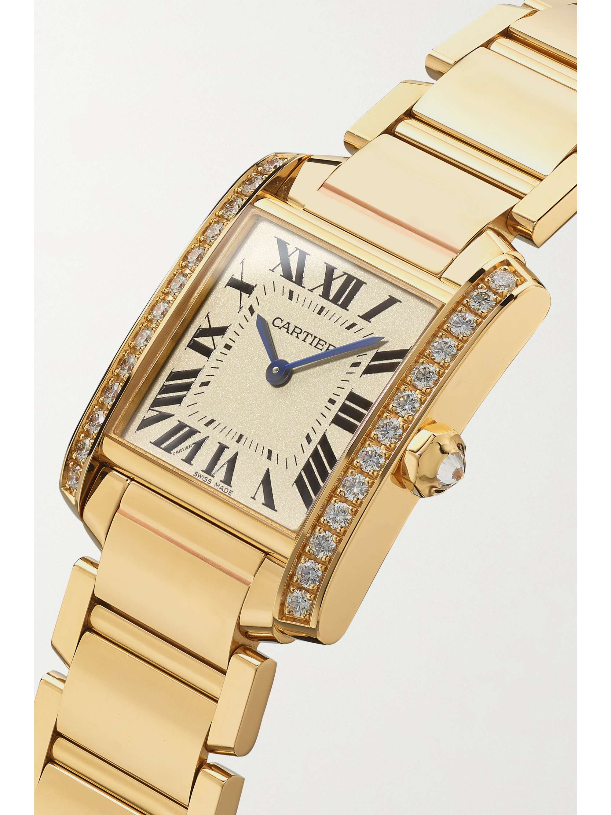 CARTIER Tank Française 25mm medium 18-karat gold and diamond watch