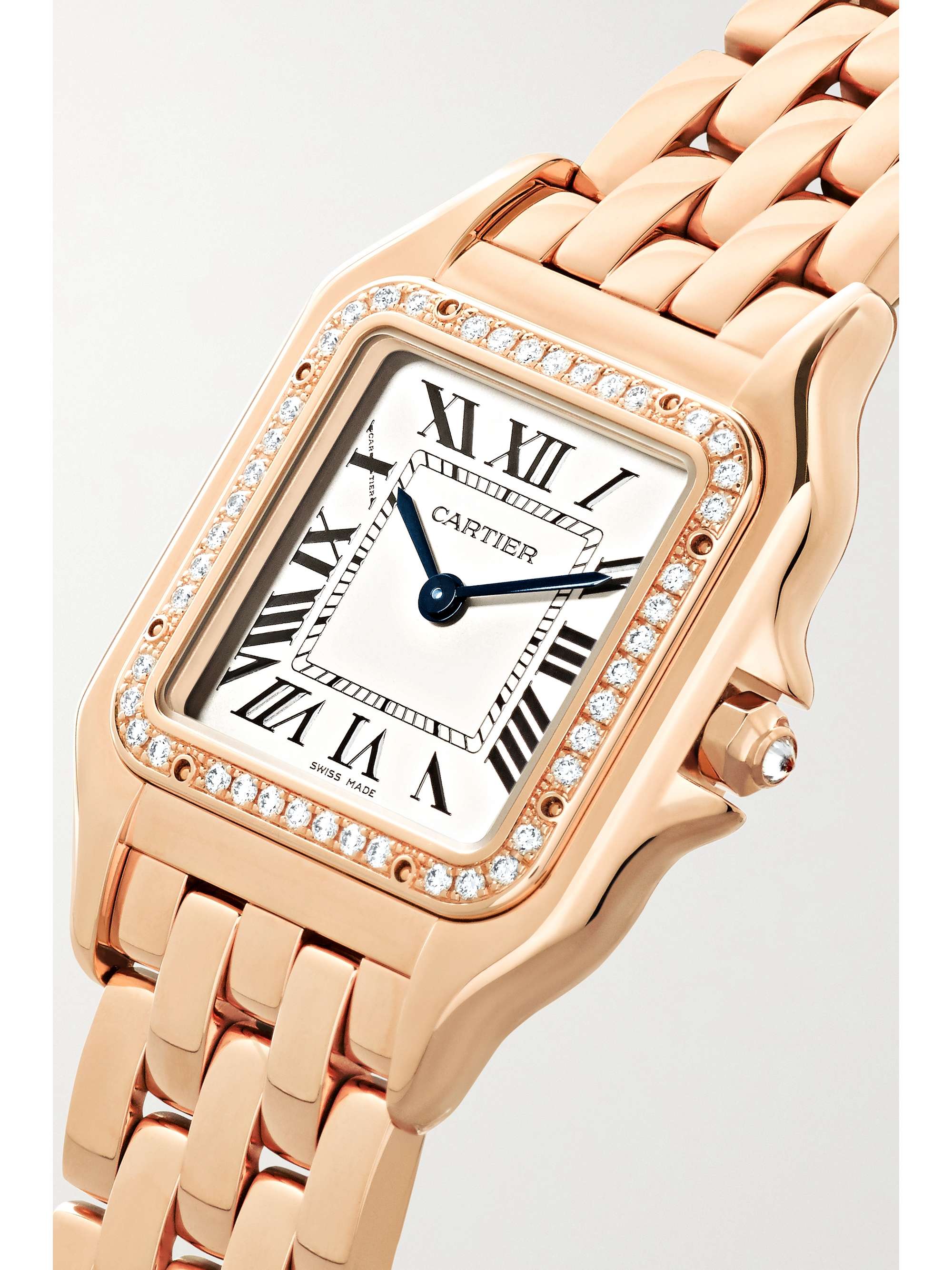 CARTIER Montre en or rose 18 carats (750/1000) et diamants Panthère de Cartier Medium, 27 mm