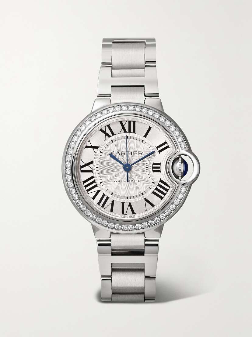 Cartier Ballon Bleu De  Automatic 33mm Stainless Steel And Diamond Watch