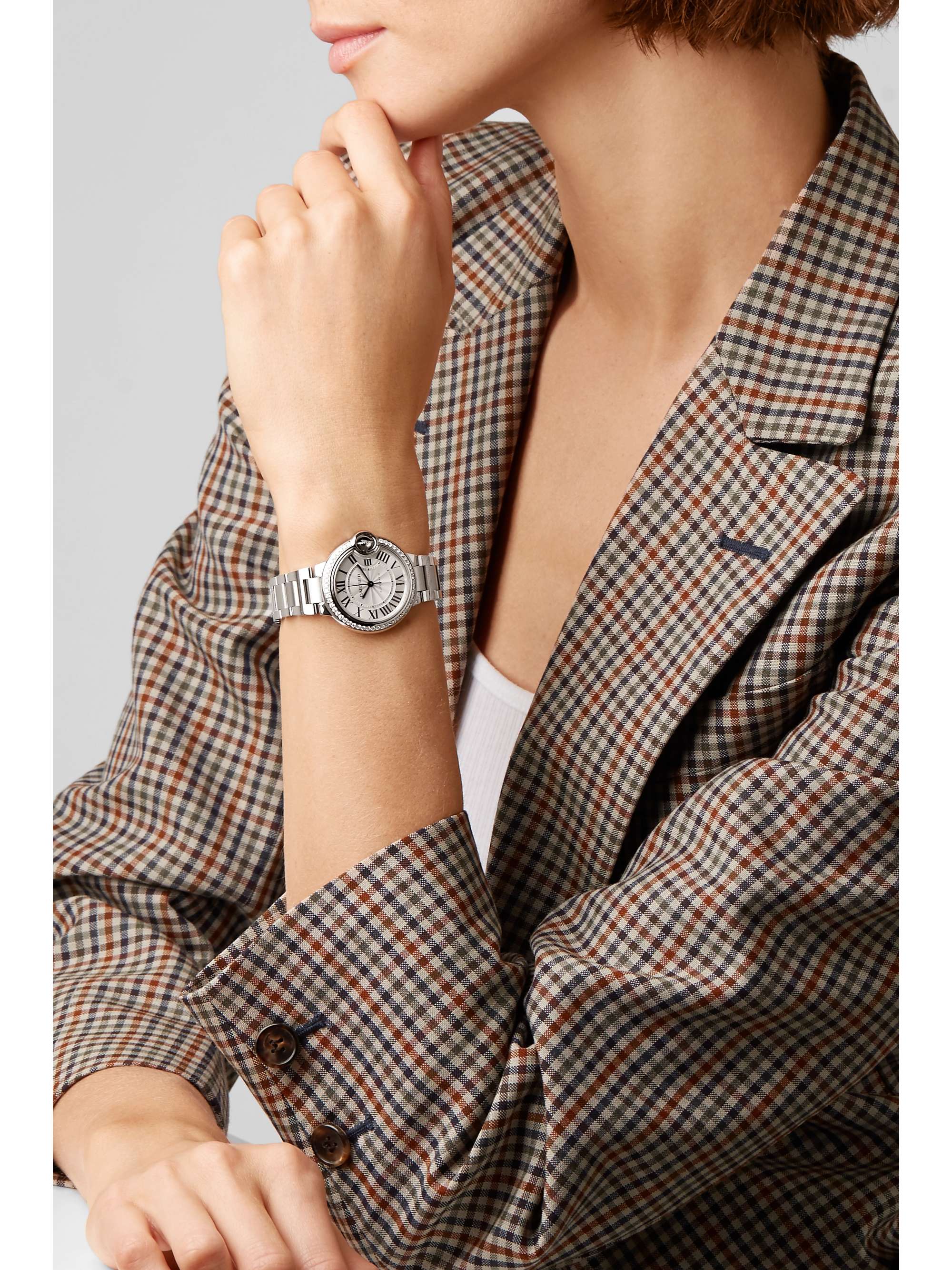 CARTIER Ballon Bleu de Cartier Automatic 33mm stainless steel and diamond watch