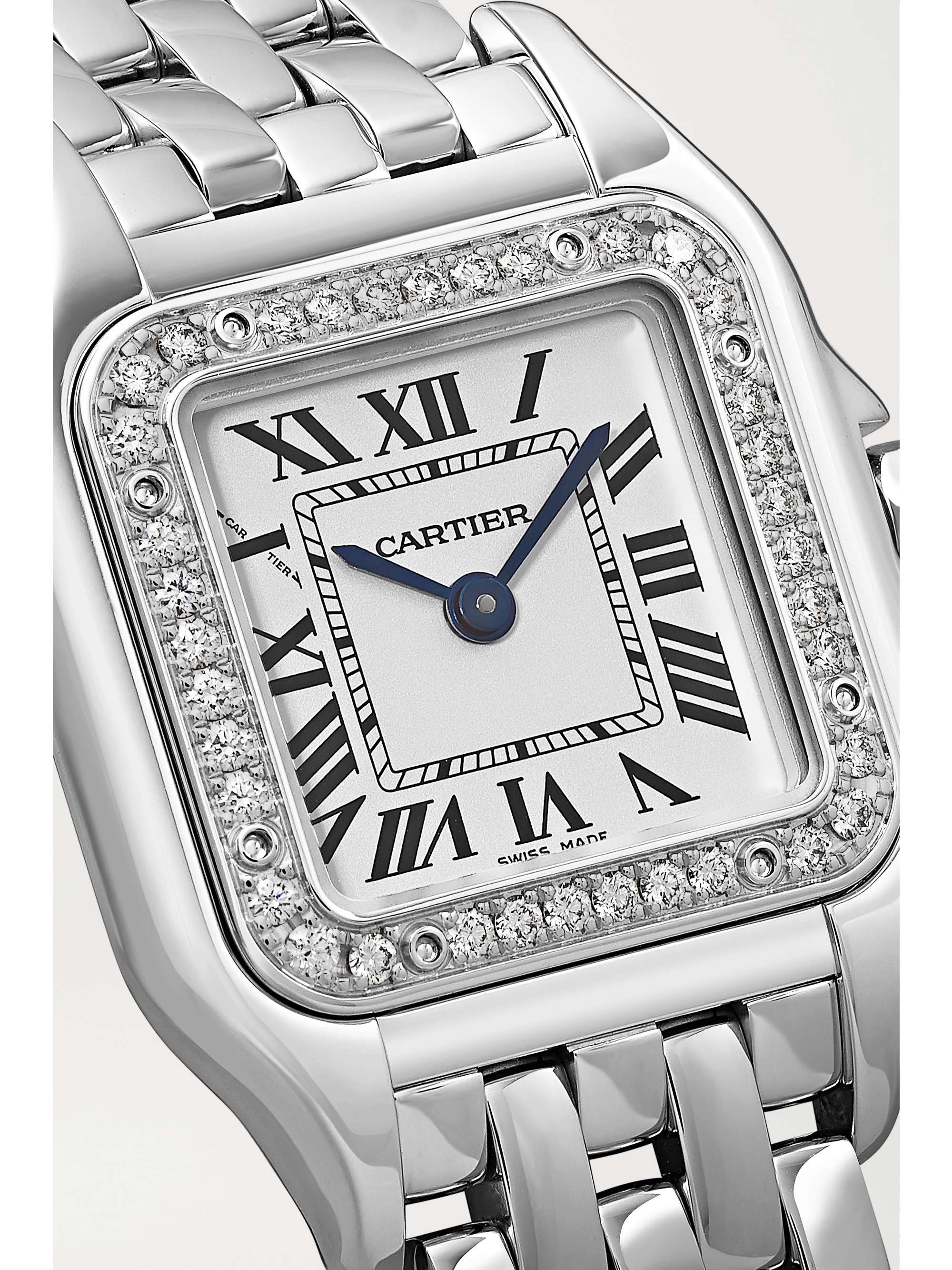 CARTIER Panthère de Cartier 20mm small 18-karat white gold diamond watch | NET-A-PORTER