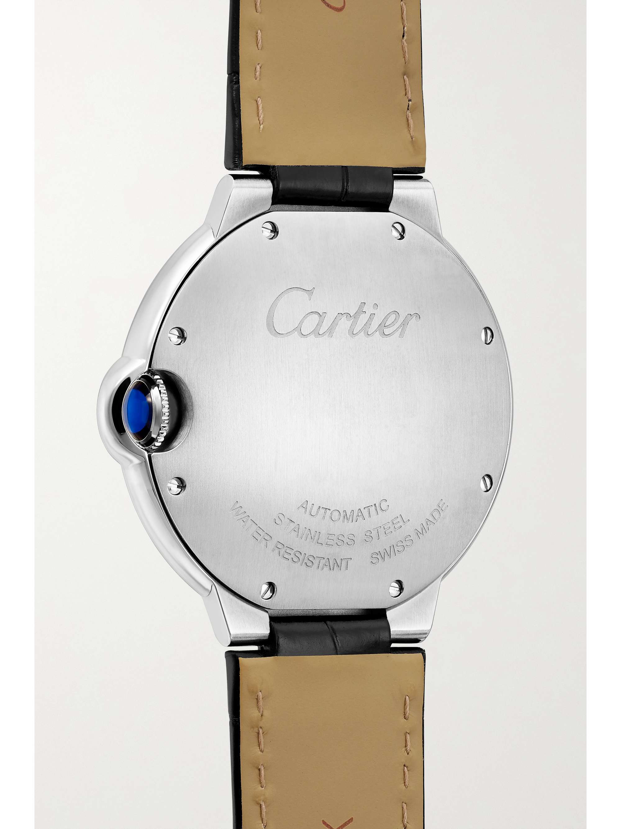 CARTIER Ballon Bleu de Cartier Automatic 36mm 18-karat rose gold and alligator watch