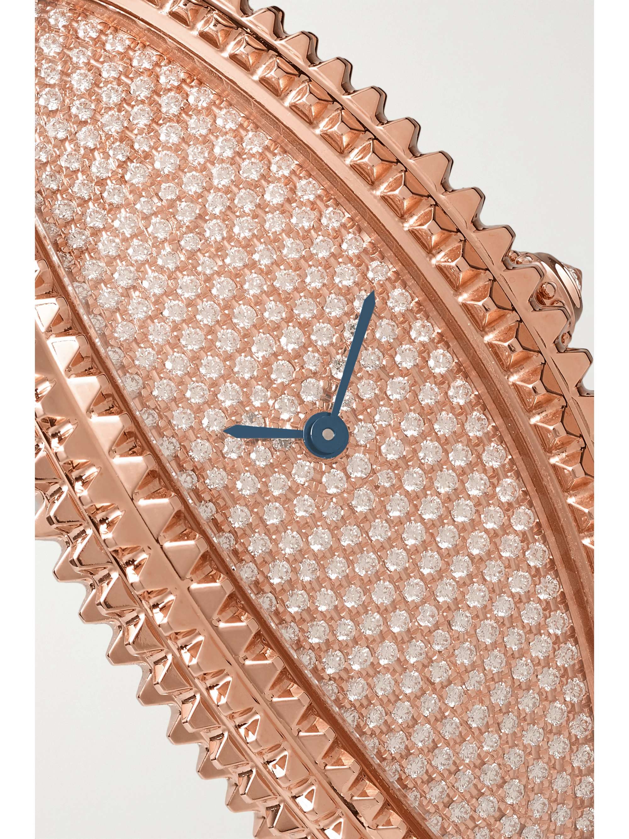 CARTIER Baignoire Allongée 21mm medium 18-karat rose gold, alligator and diamond watch