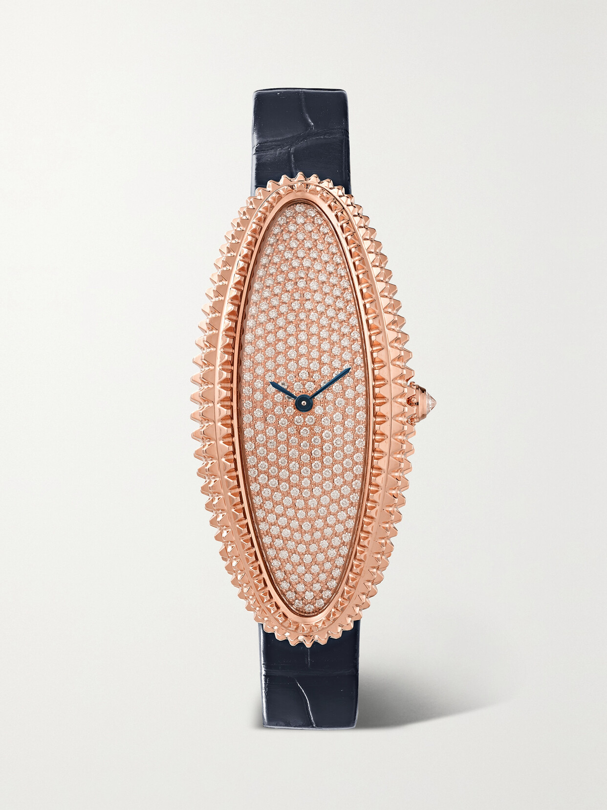 Cartier Baignoire Allongée 21mm Medium 18-karat Rose Gold, Alligator And Diamond Watch