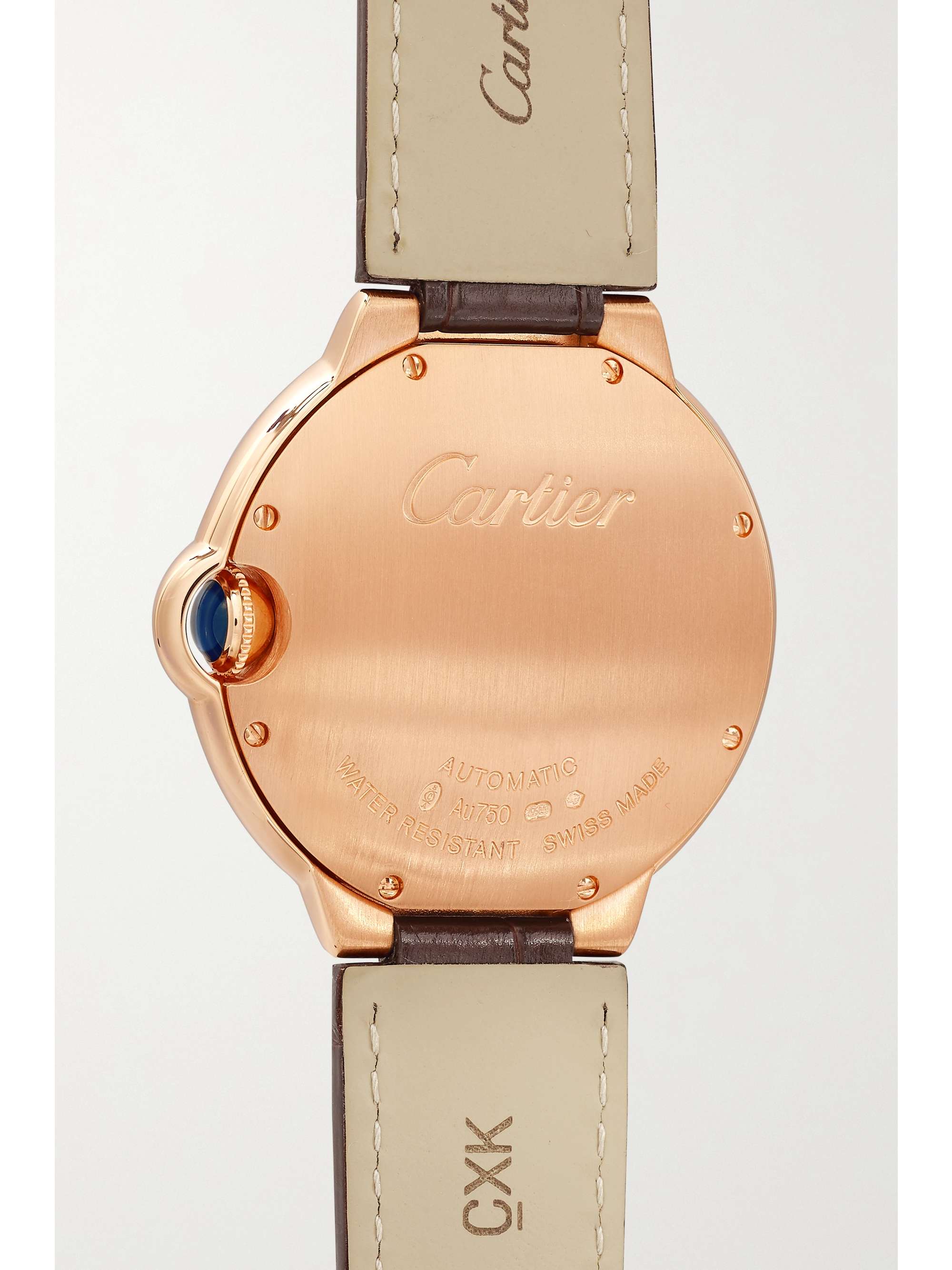 CARTIER Ballon Bleu de Cartier Automatic 36mm 18-karat rose gold and alligator watch