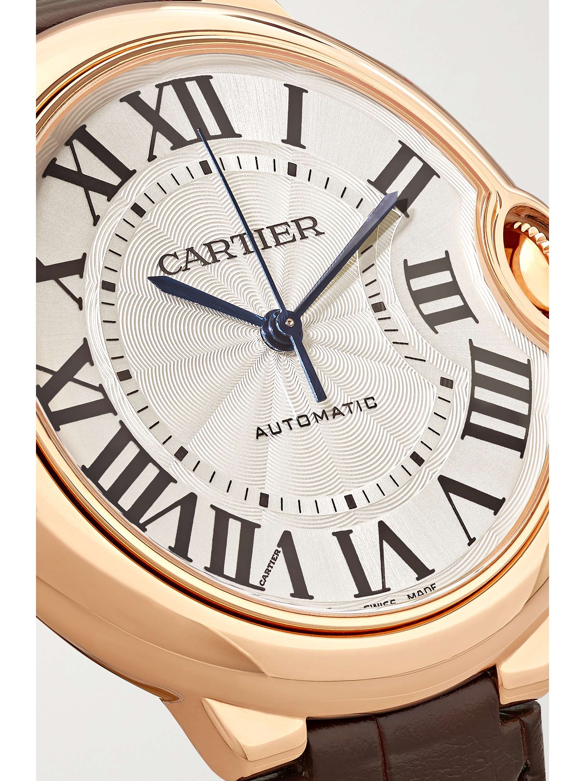 CARTIER Ballon Bleu de Cartier Automatic 36mm 18-karat rose gold and alligator watch
