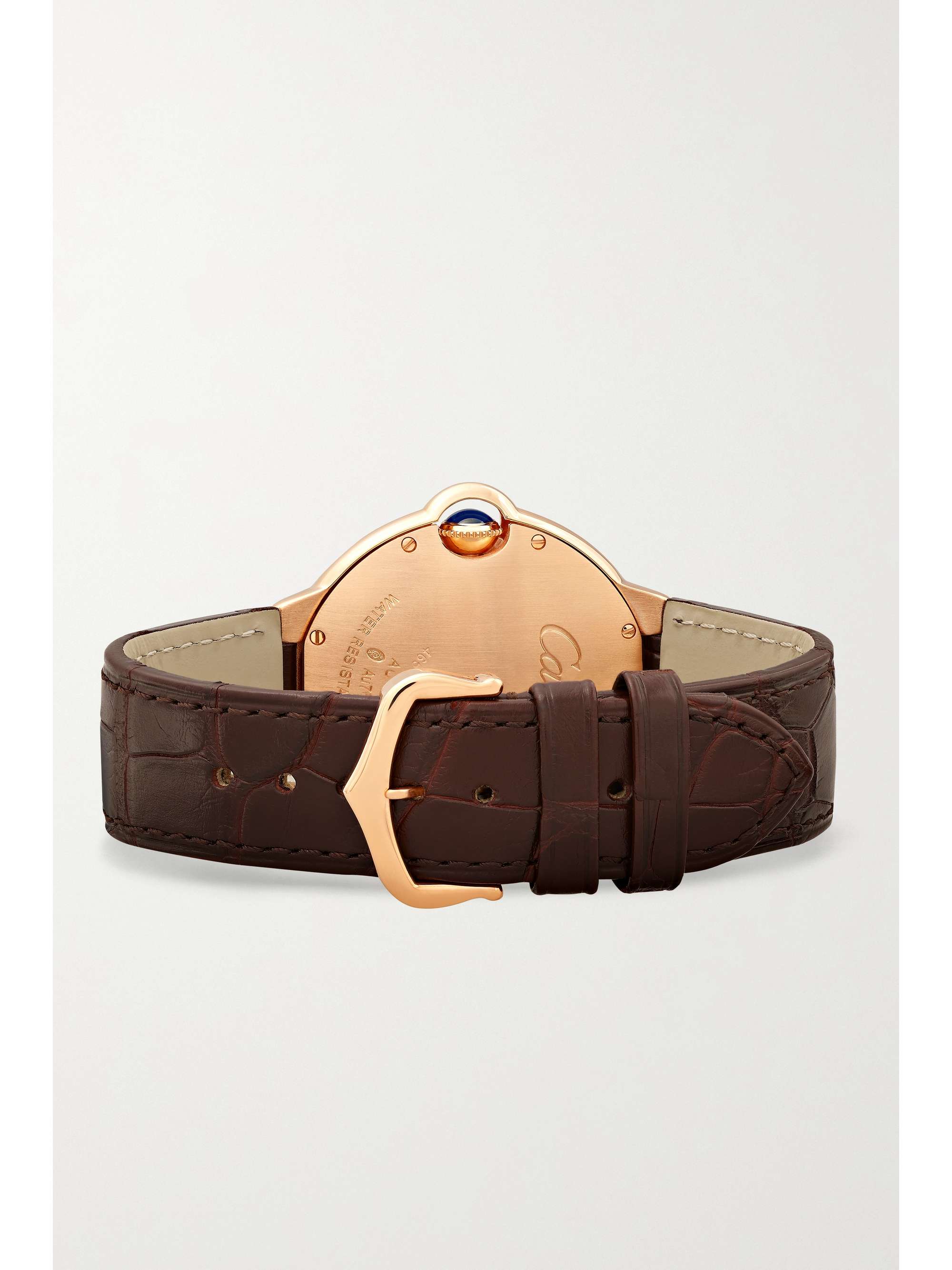CARTIER Ballon Bleu de Cartier Automatic 36mm 18-karat rose gold and alligator watch