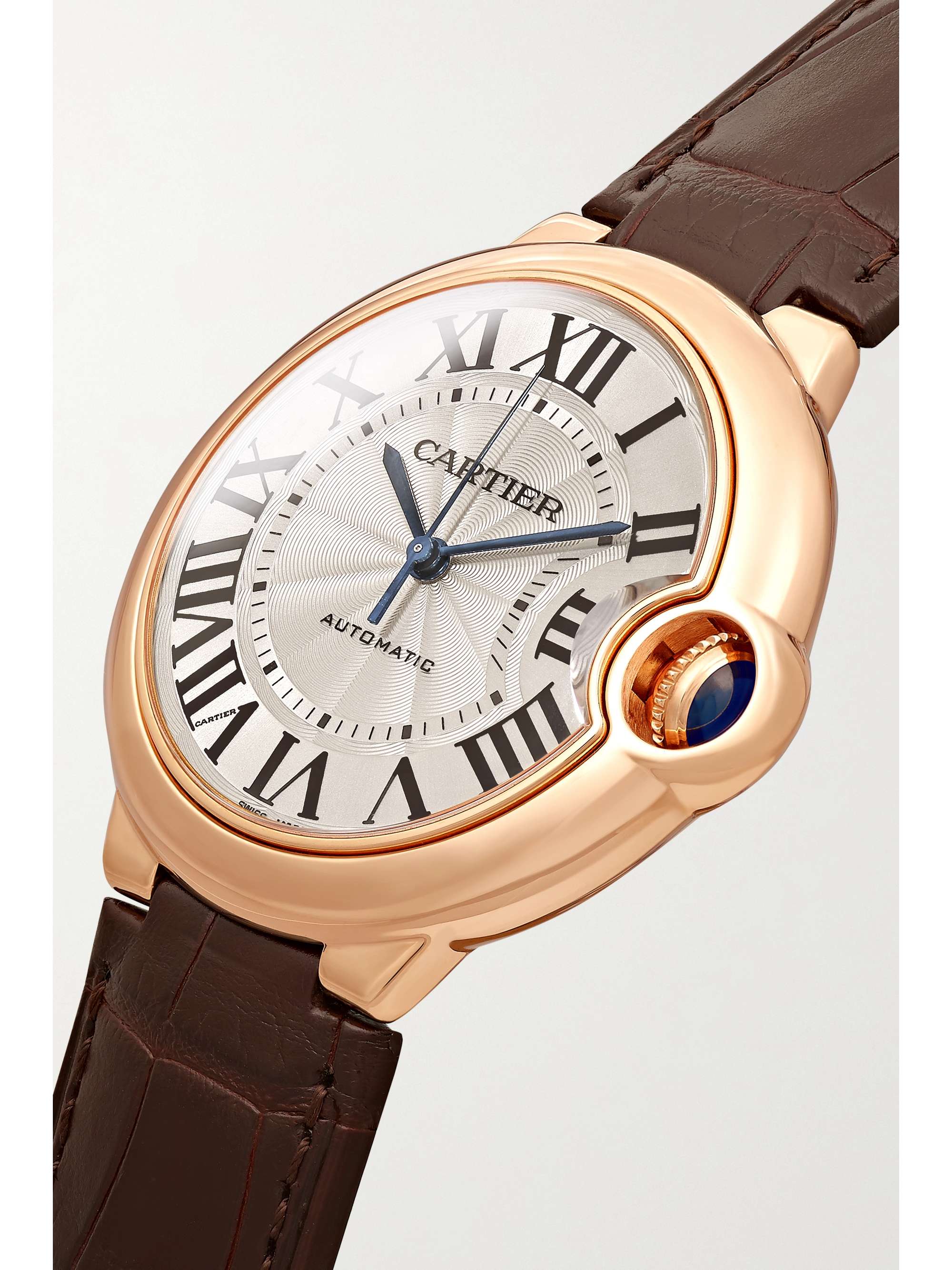 CARTIER Ballon Bleu de Cartier Automatic 36mm 18-karat rose gold and alligator watch