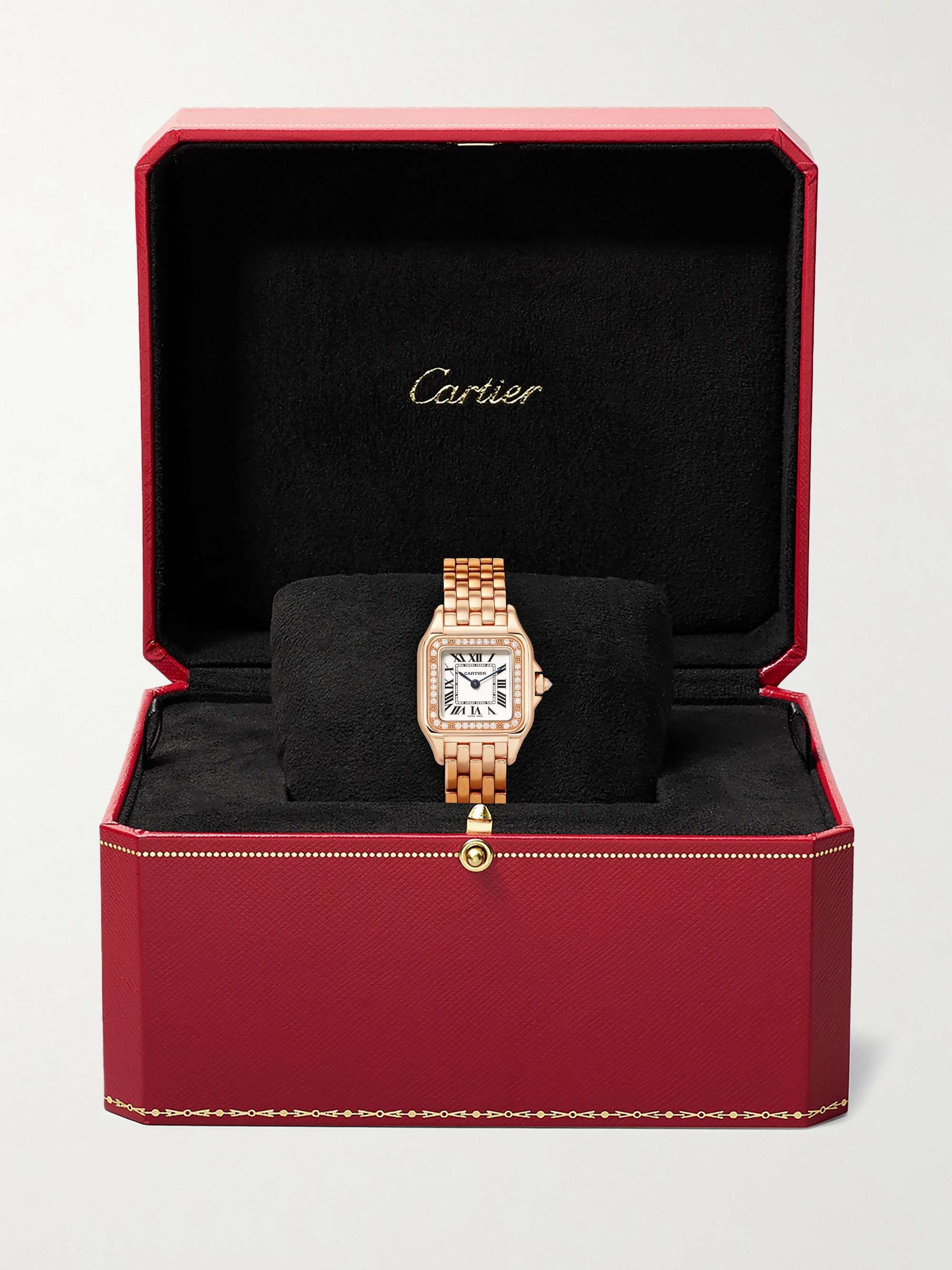 CARTIER Panthère de Cartier 22mm small 18-karat pink gold diamond watch