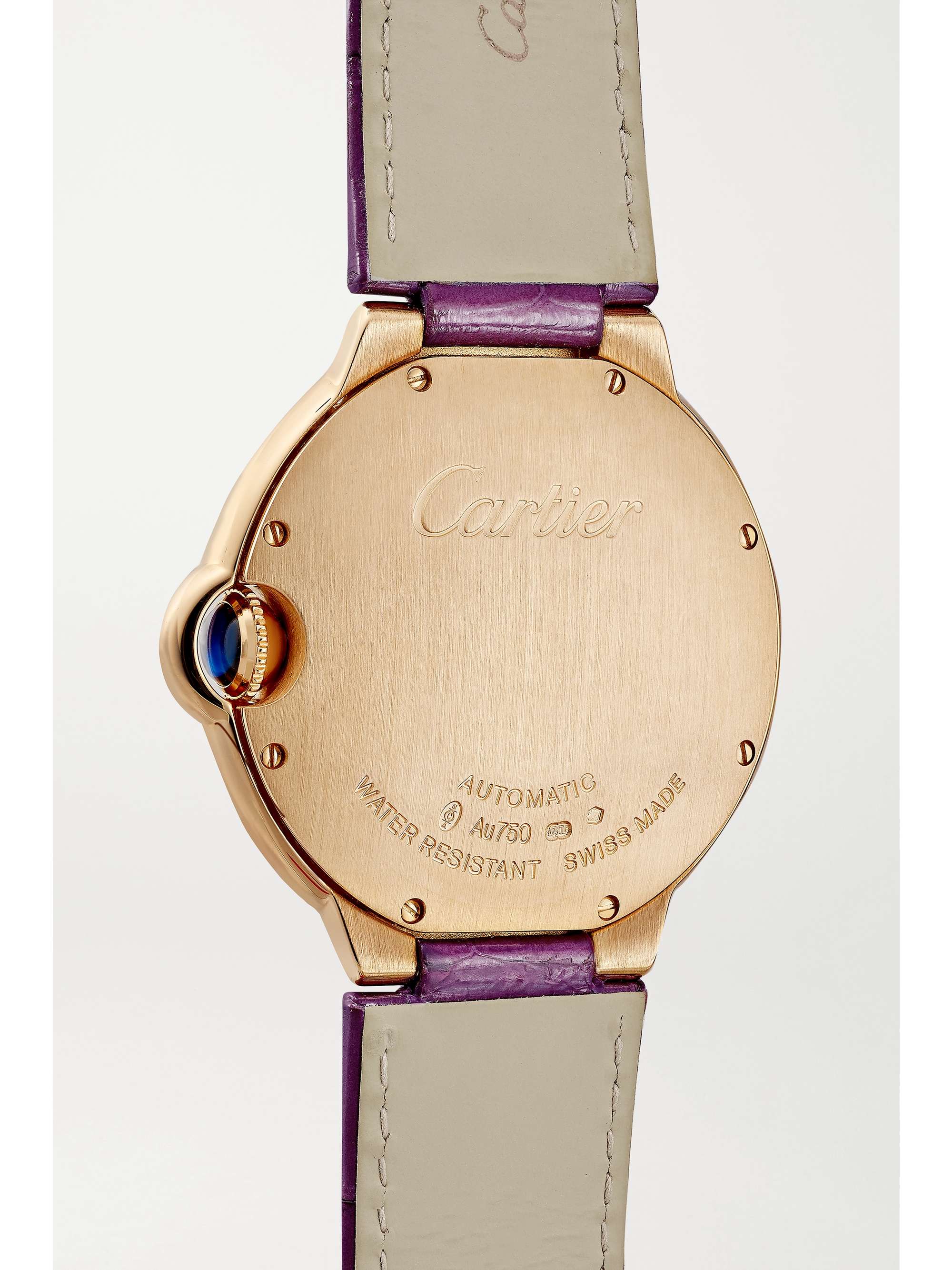 CARTIER Ballon Bleu de Cartier Automatic 36mm 18-karat rose gold and alligator watch