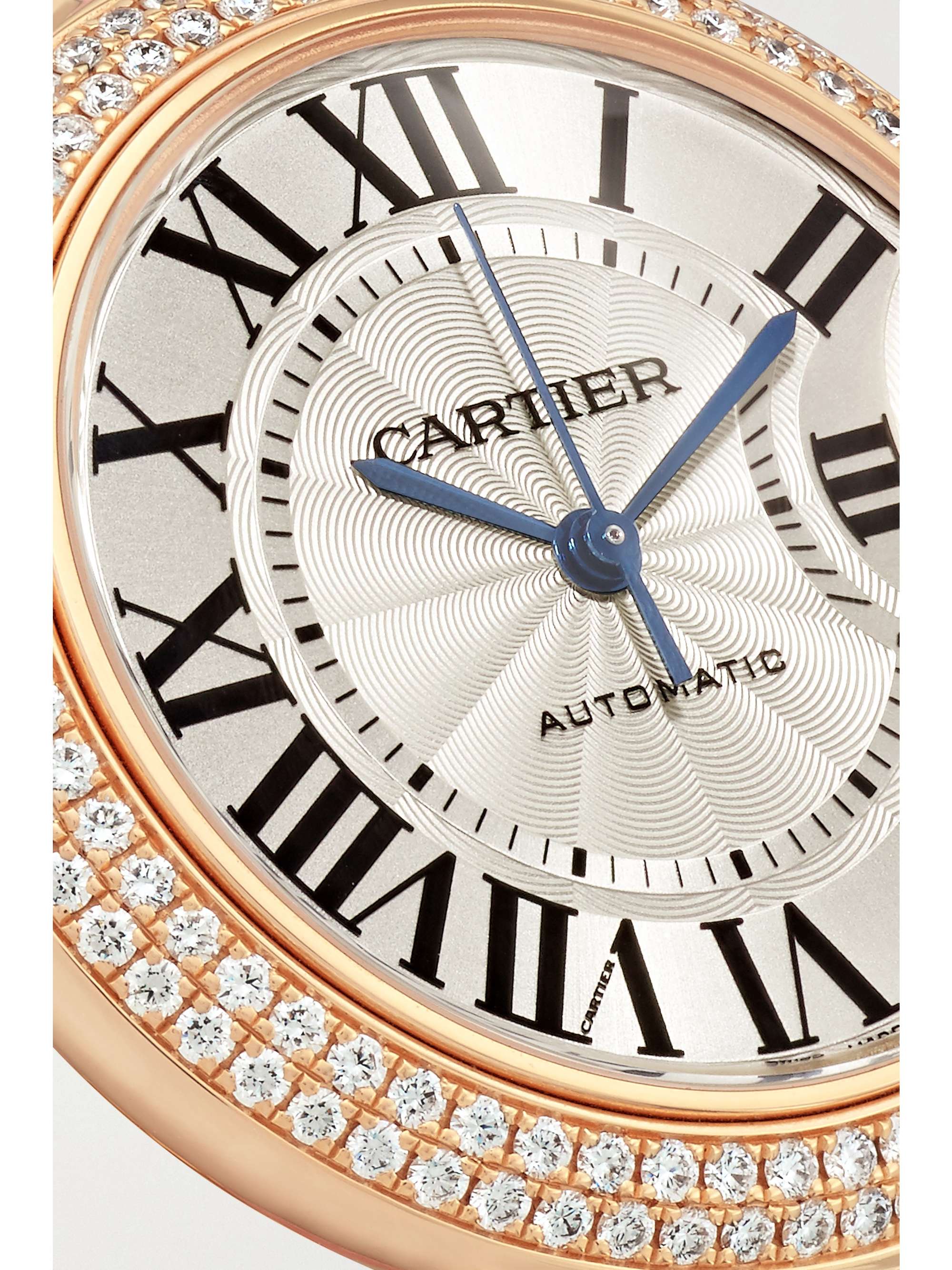CARTIER Ballon Bleu de Cartier Automatic 36mm 18-karat rose gold and alligator watch