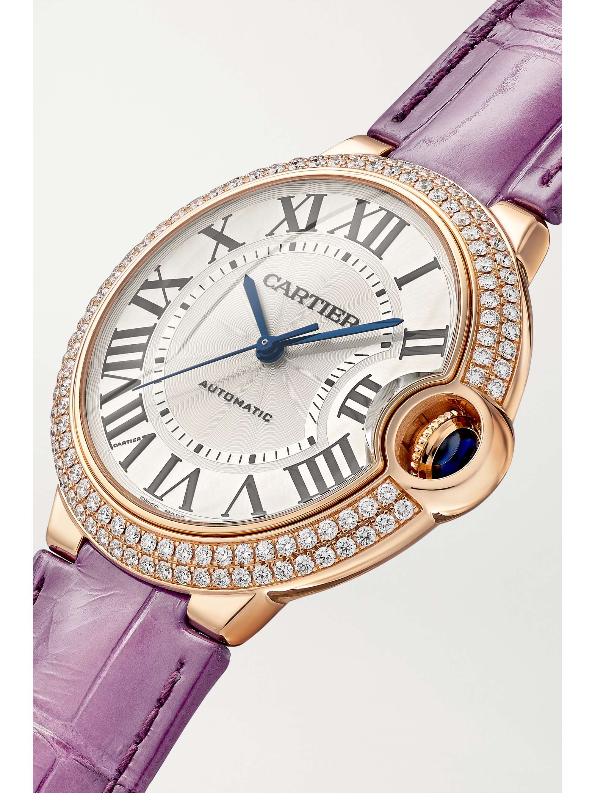 CARTIER Ballon Bleu de Cartier Automatic 36mm 18-karat rose gold and alligator watch
