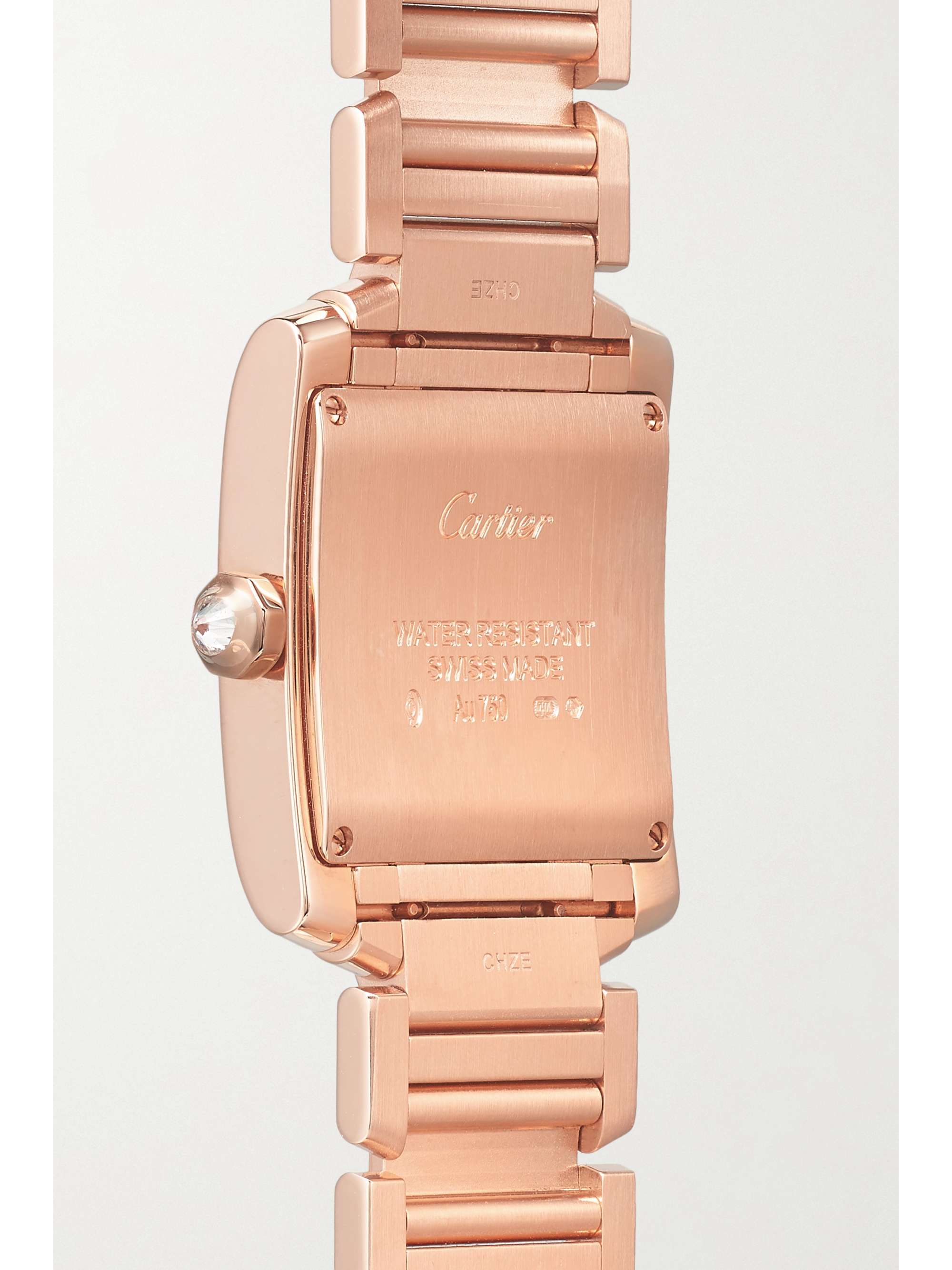 CARTIER Tank Française 25mm medium 18-karat rose gold diamond watch