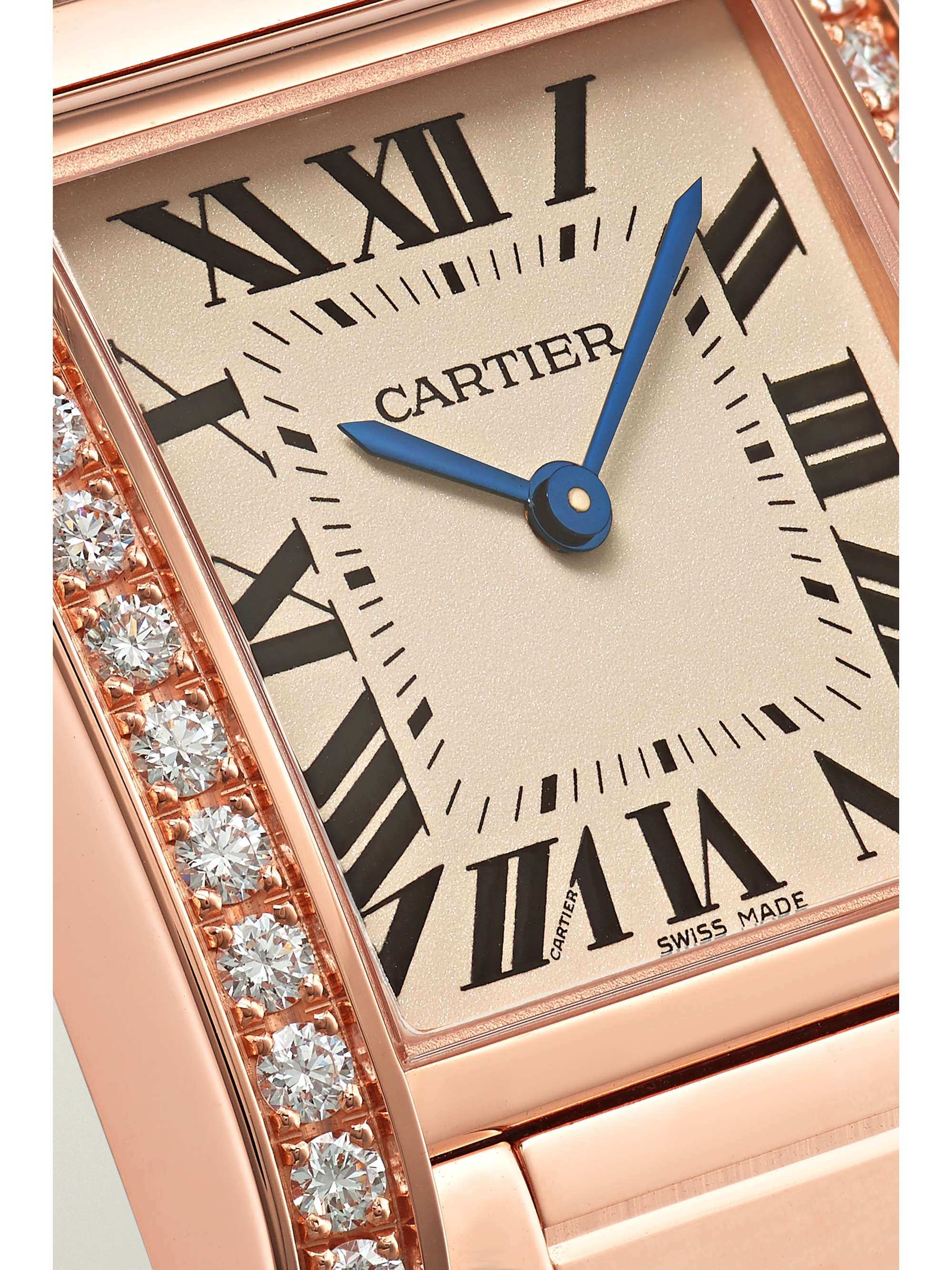 CARTIER Tank Française 25mm medium 18-karat rose gold diamond watch