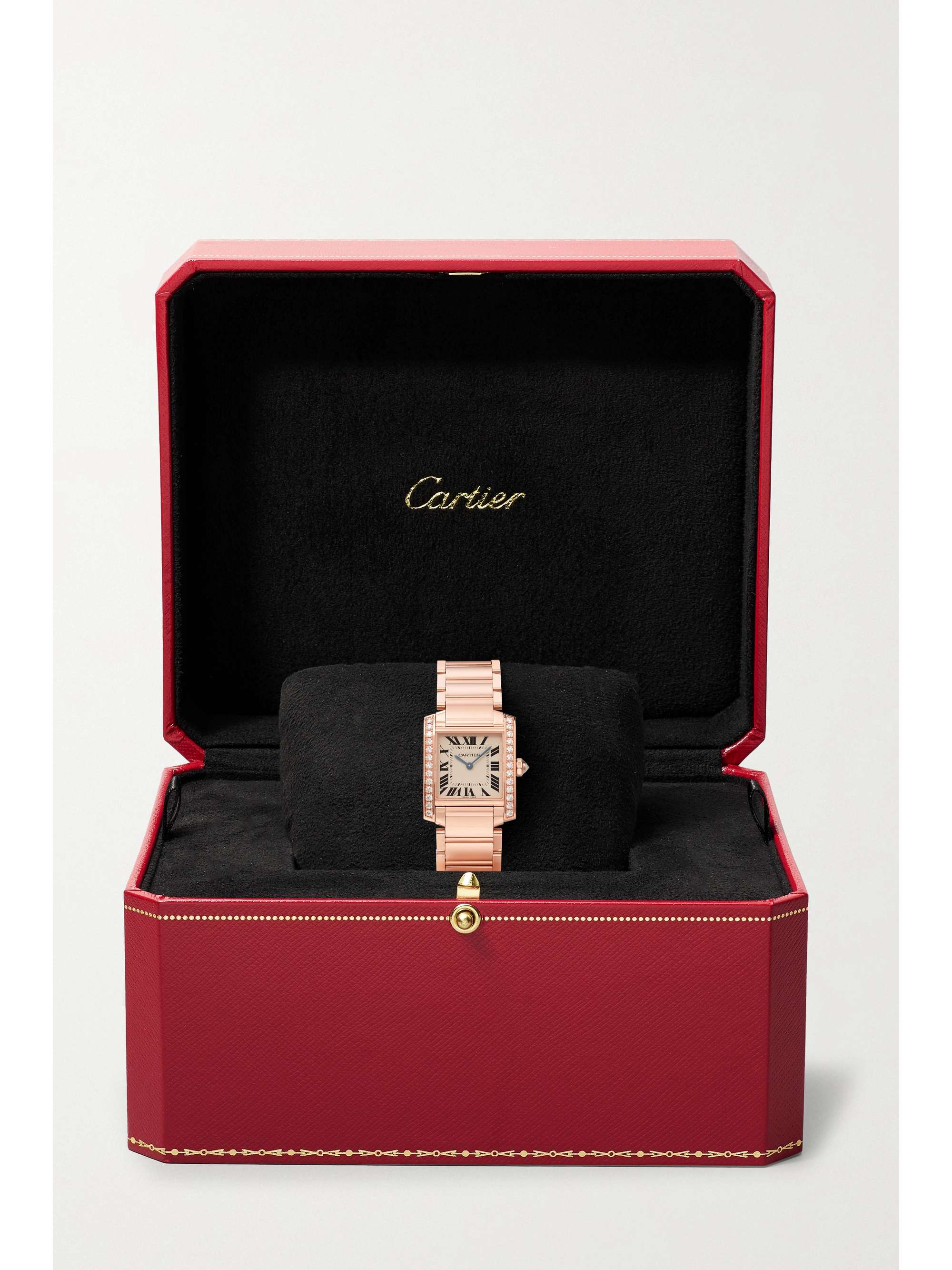 CARTIER Tank Française 25mm medium 18-karat rose gold diamond watch
