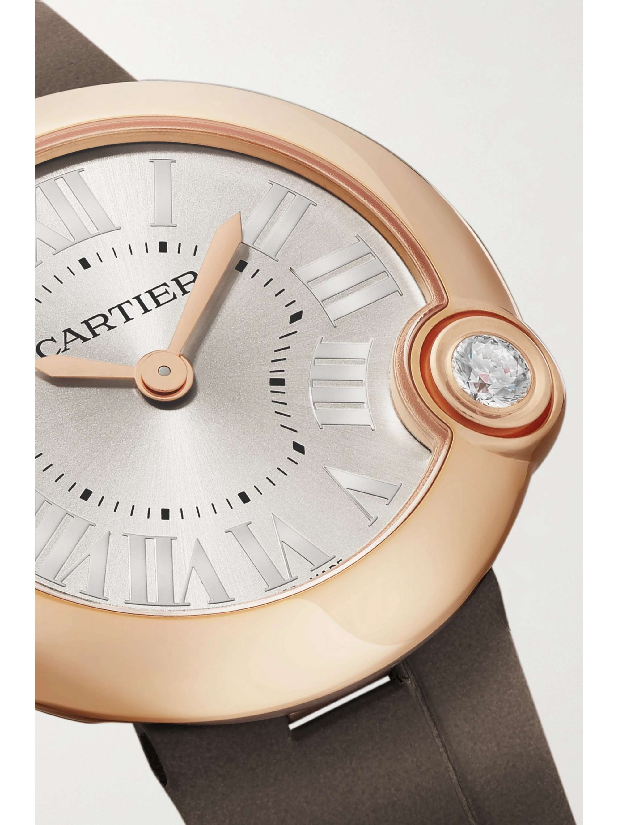 CARTIER Ballon Blanc de Cartier 30mm 18-karat rose gold, alligator and diamond watch