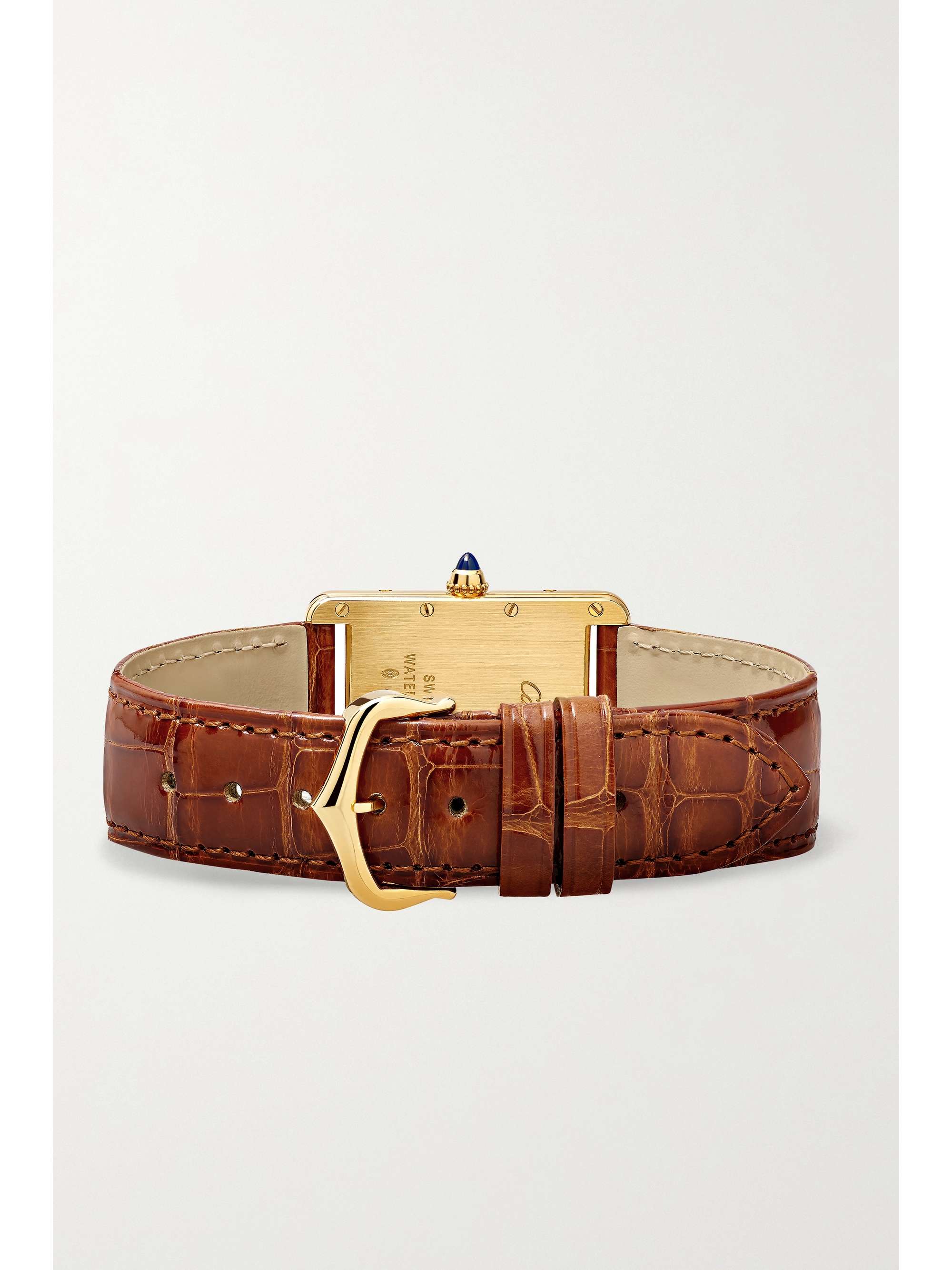 CARTIER Tank Louis Cartier 25.5mm large 18-karat gold and alligator watch
