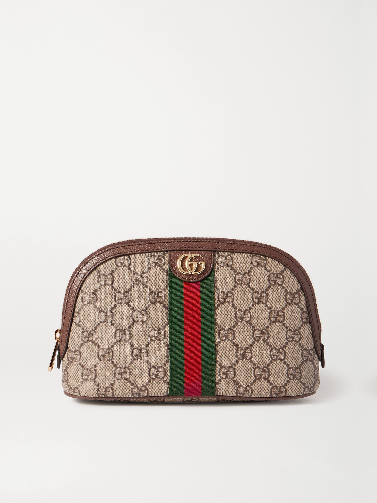 Gucci - Leather-trimmed Printed Coated-canvas Cosmetics Case - Neutrals