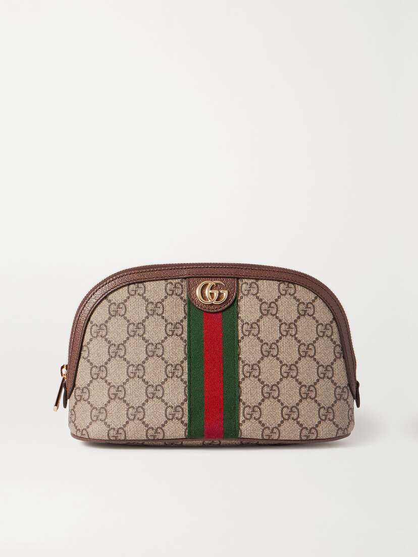 Gucci Leather-trimmed Printed Coated-canvas Cosmetics Case