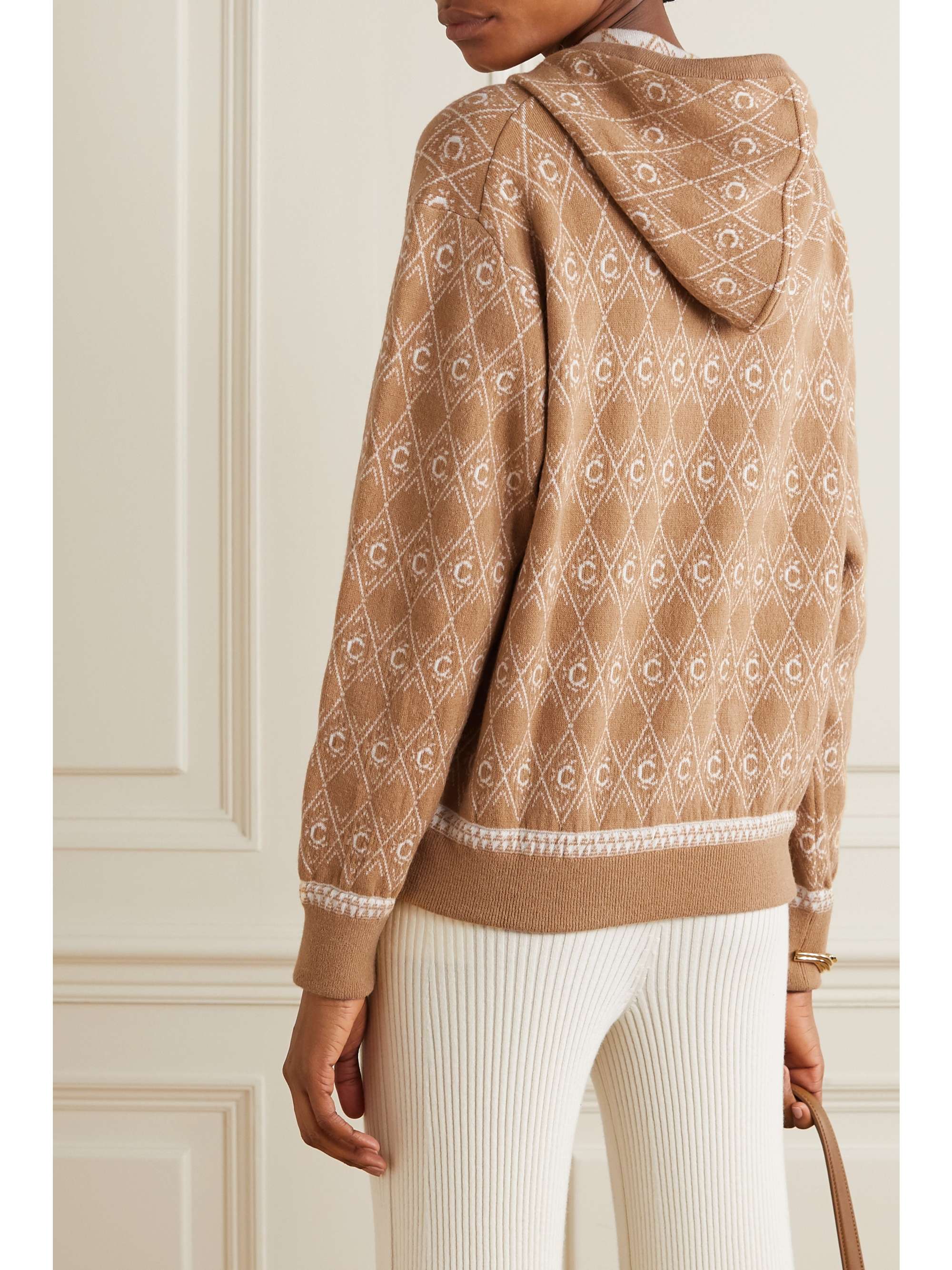 CHLOÉ Jacquard-knit wool-blend hoodie