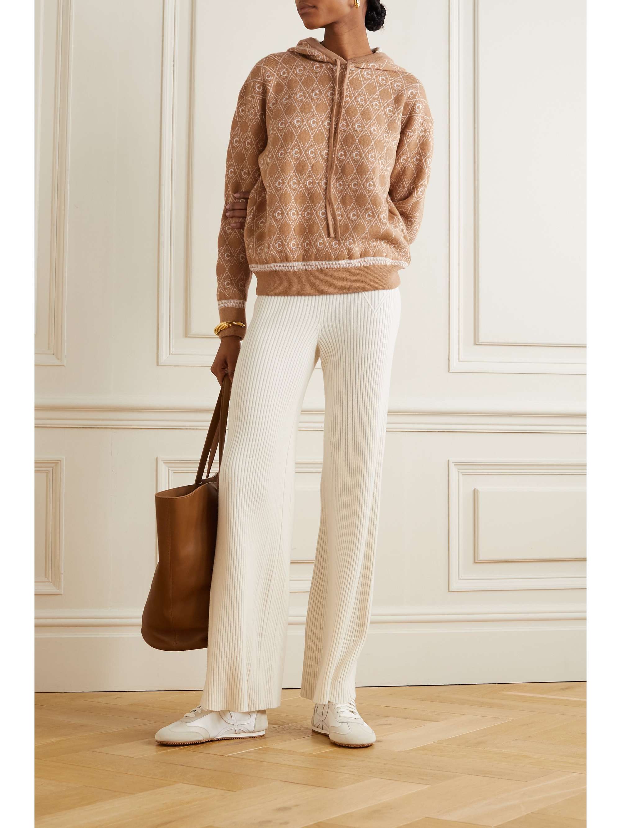 CHLOÉ Jacquard-knit wool-blend hoodie