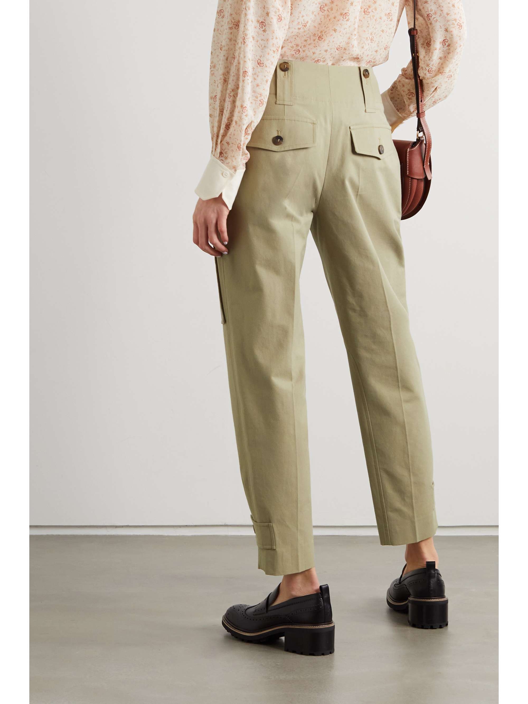 CHLOÉ Cotton-blend canvas straight-leg cargo pants