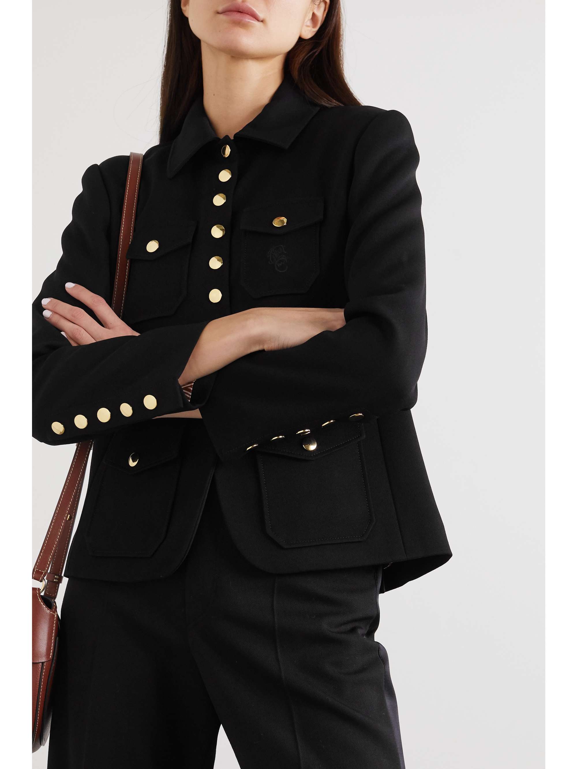 CHLOÉ Embroidered crepe jacket