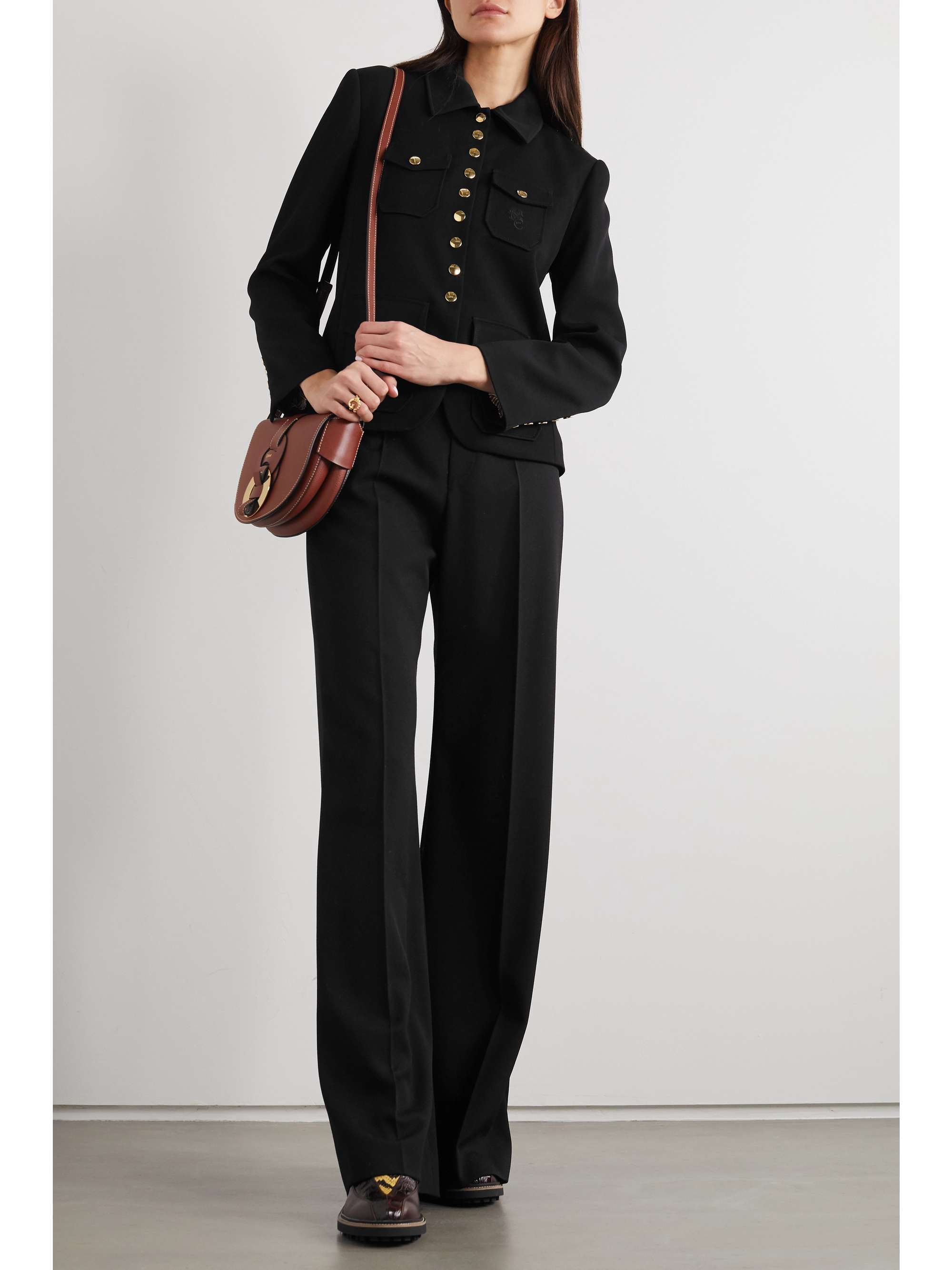 CHLOÉ Embroidered crepe jacket