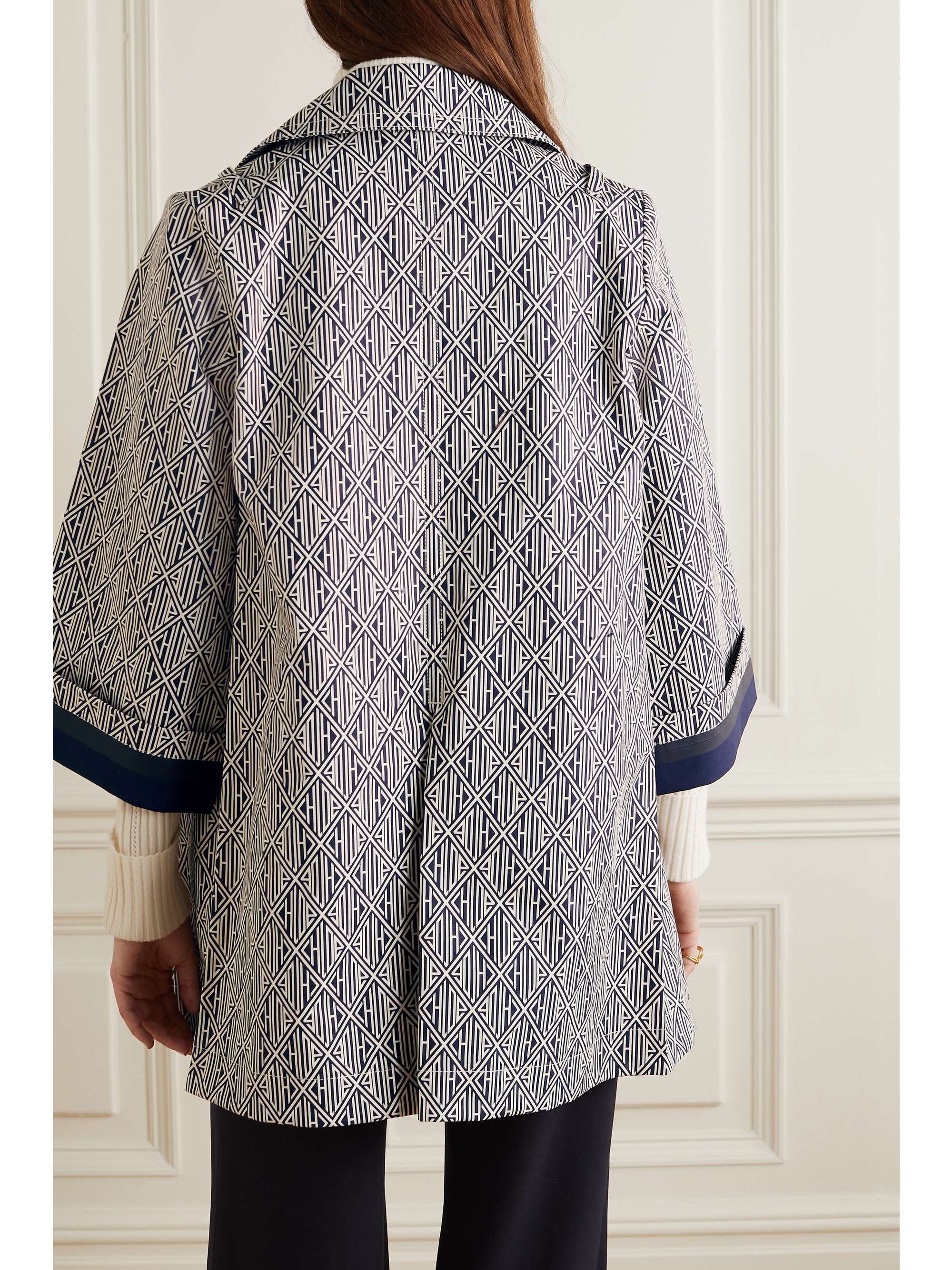 CHLOÉ Double-breasted printed cotton-gabardine coat