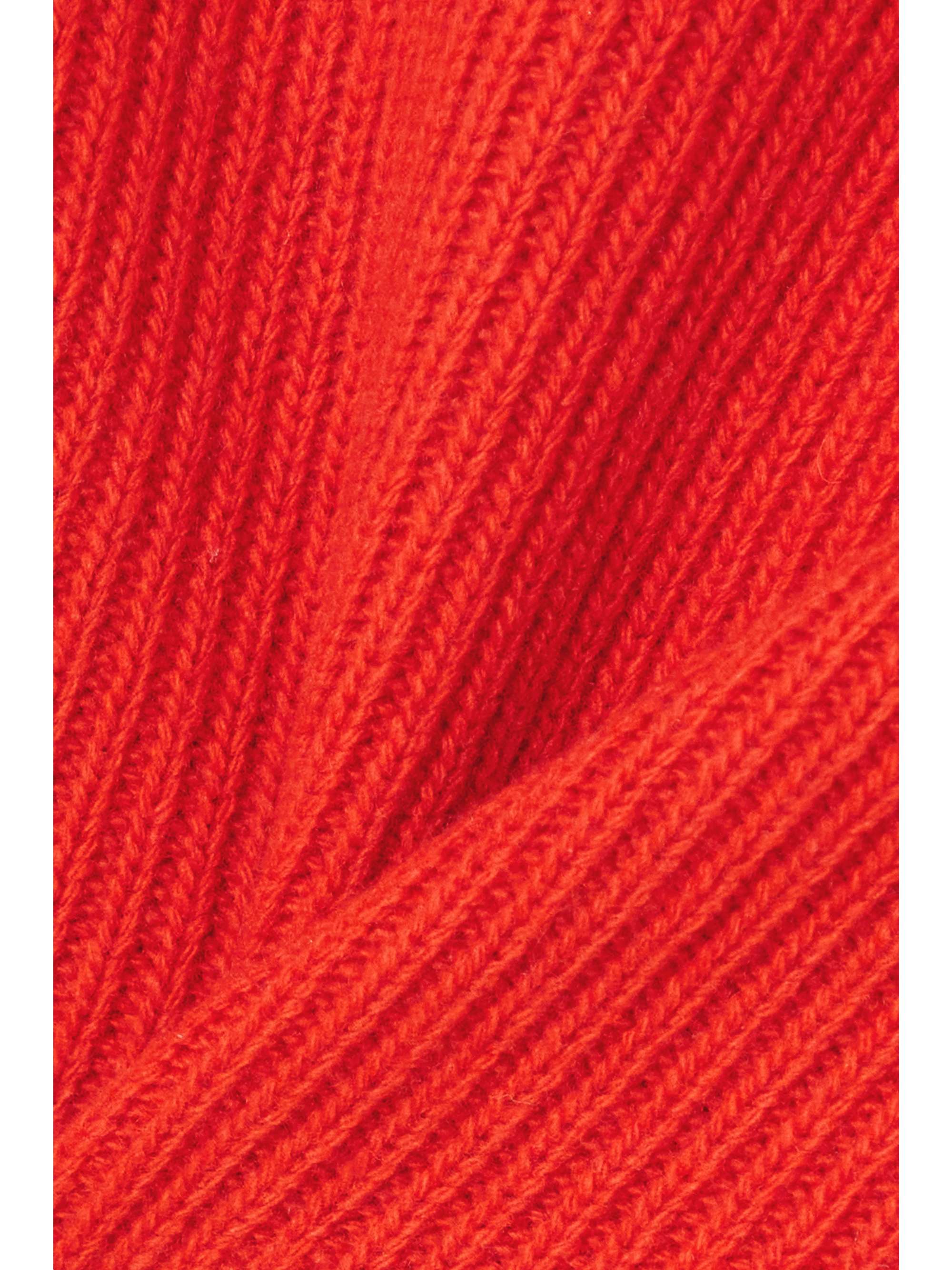 CHLOÉ Ruffled ribbed wool and cashmere-blend sweater